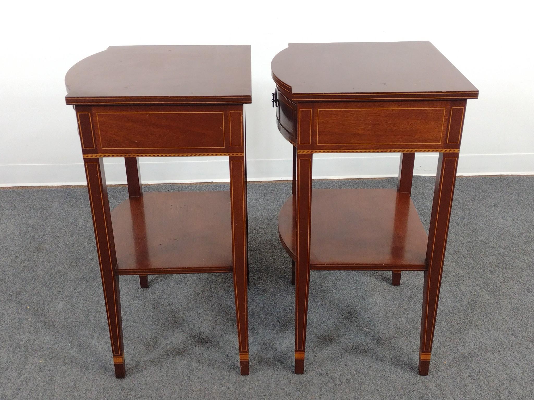 Pair of Federal Style Inlaid Nightstands