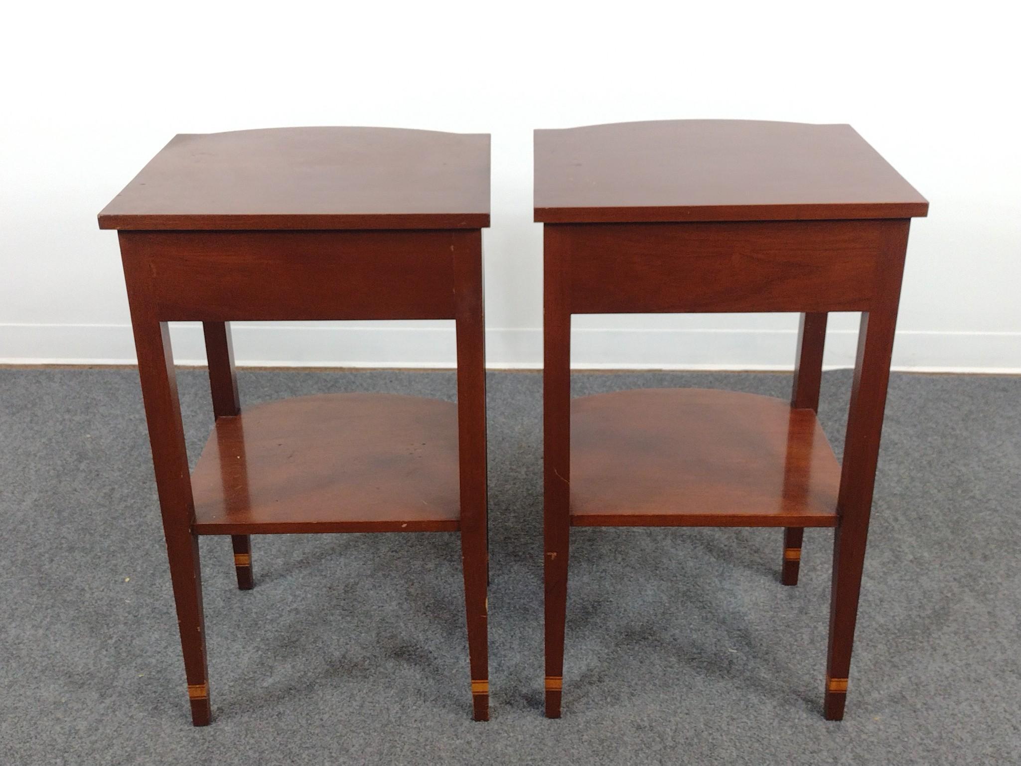 Pair of Federal Style Inlaid Nightstands
