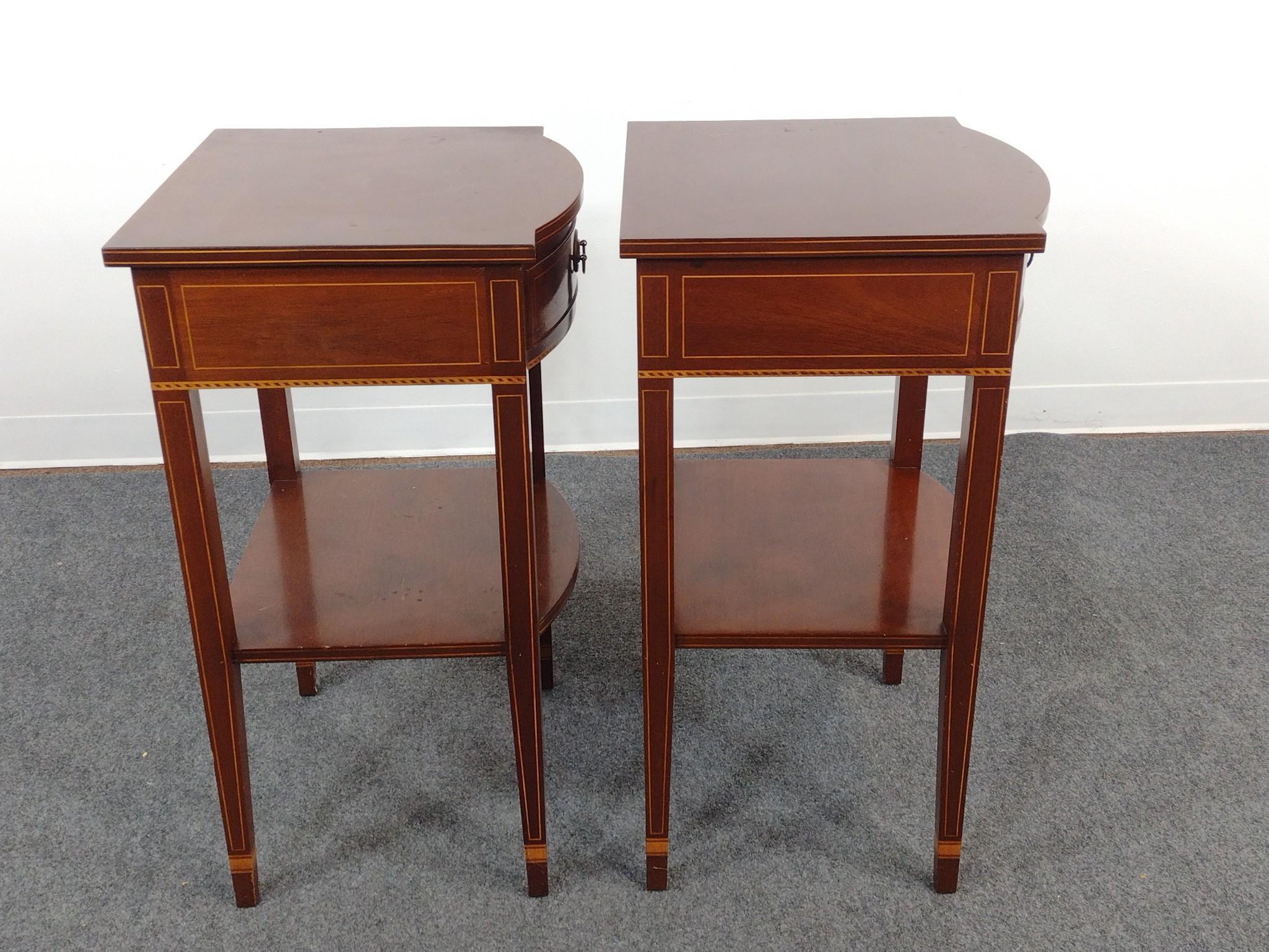Pair of Federal Style Inlaid Nightstands