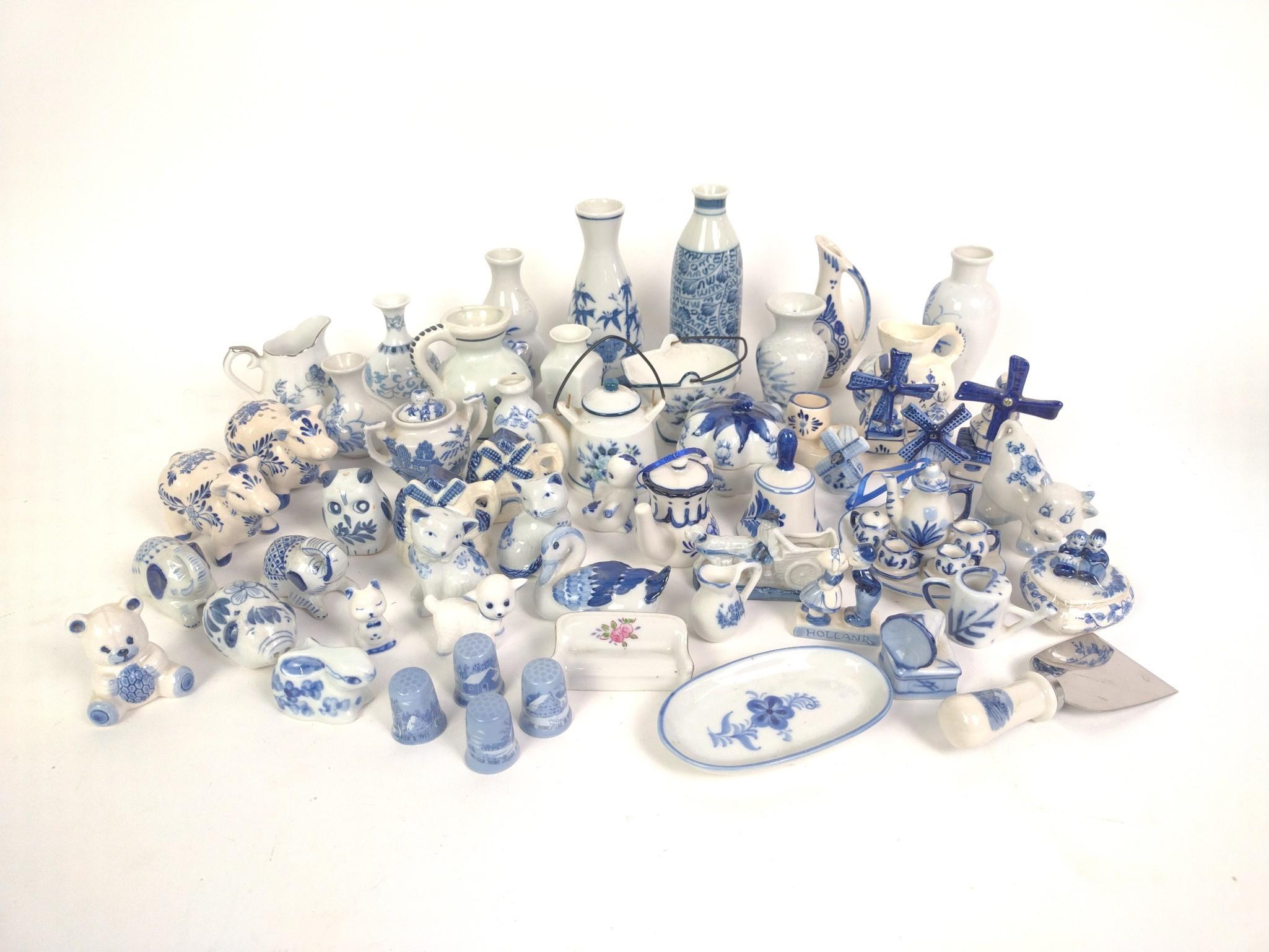 54 Pieces of Blue & White Porcelain