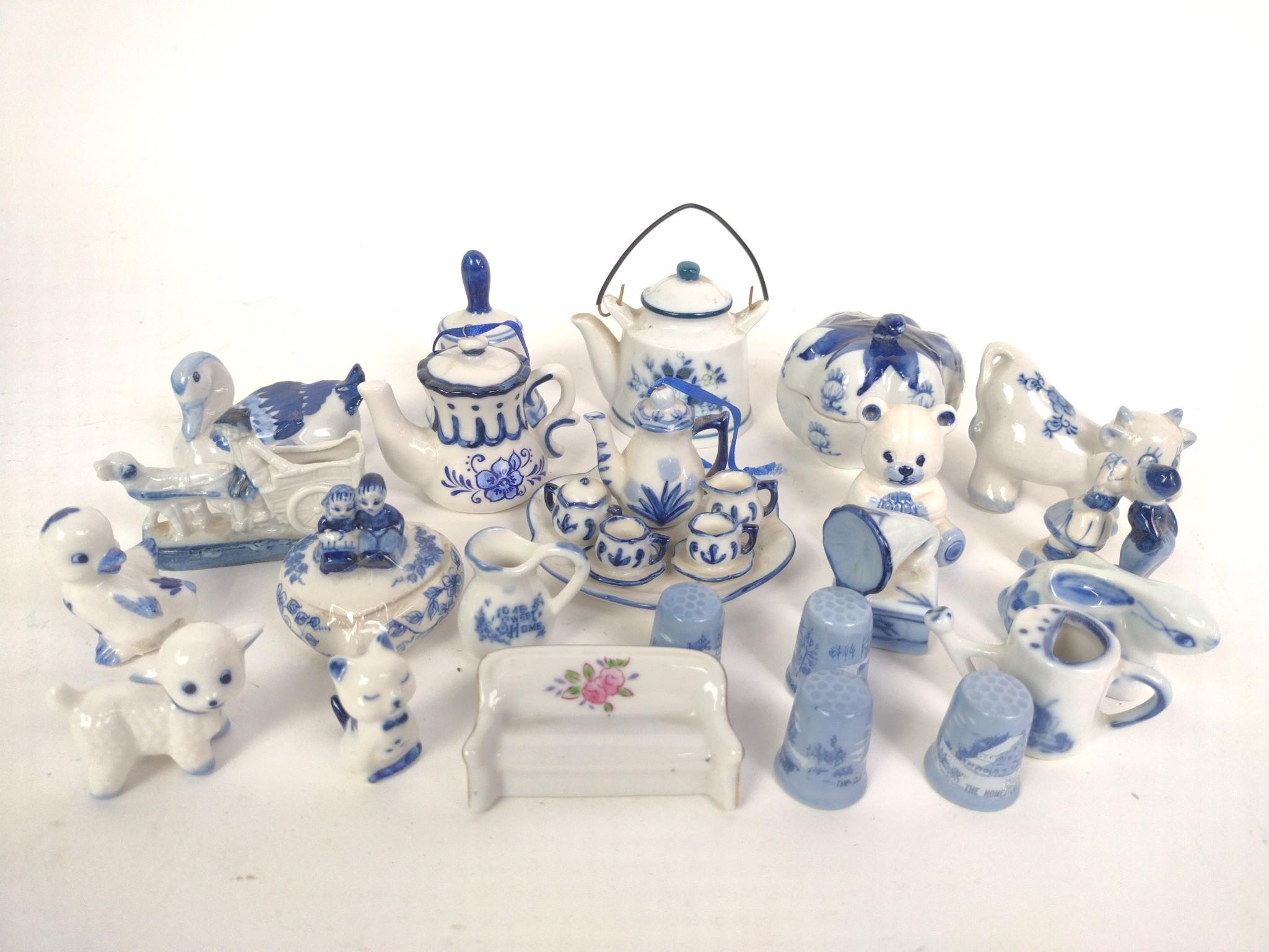 54 Pieces of Blue & White Porcelain