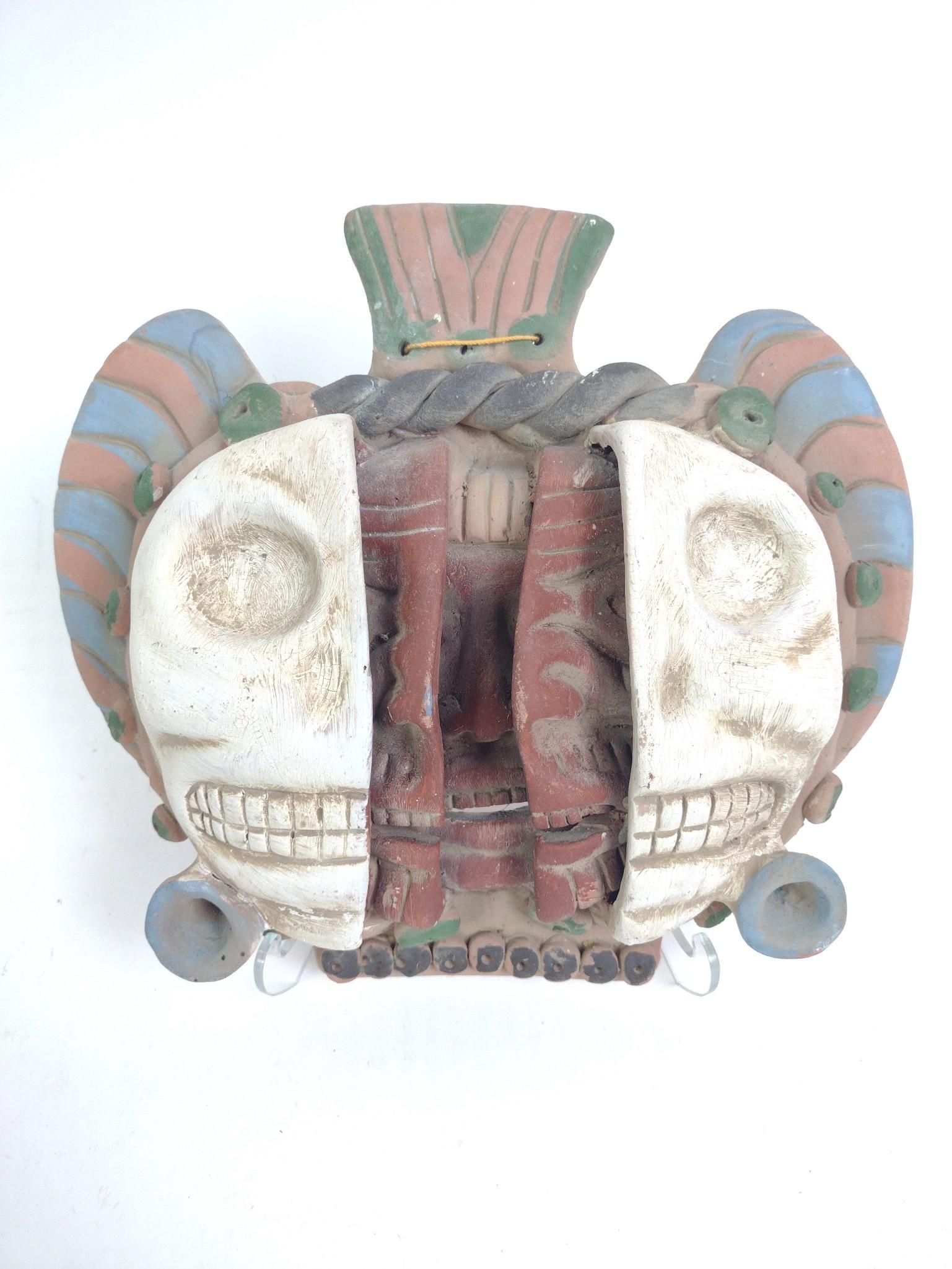Mexican Mask, Vintage Pull Toy, Folk Art Hobo Musicians