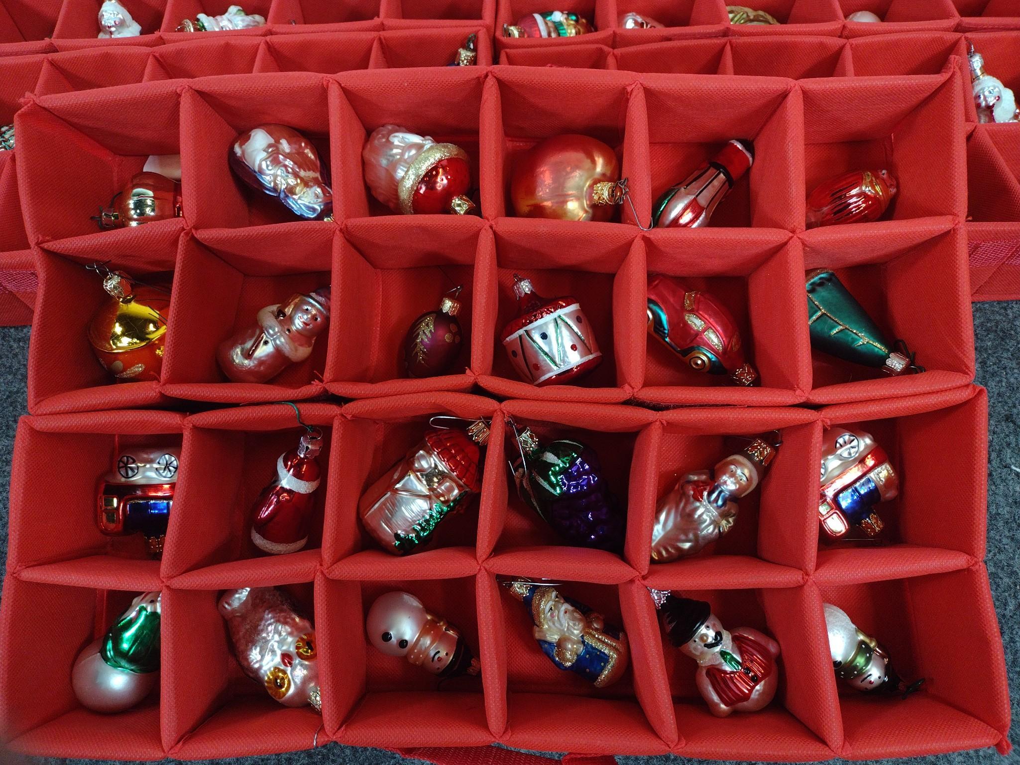 Vintage Christmas Ornaments in Protective Case