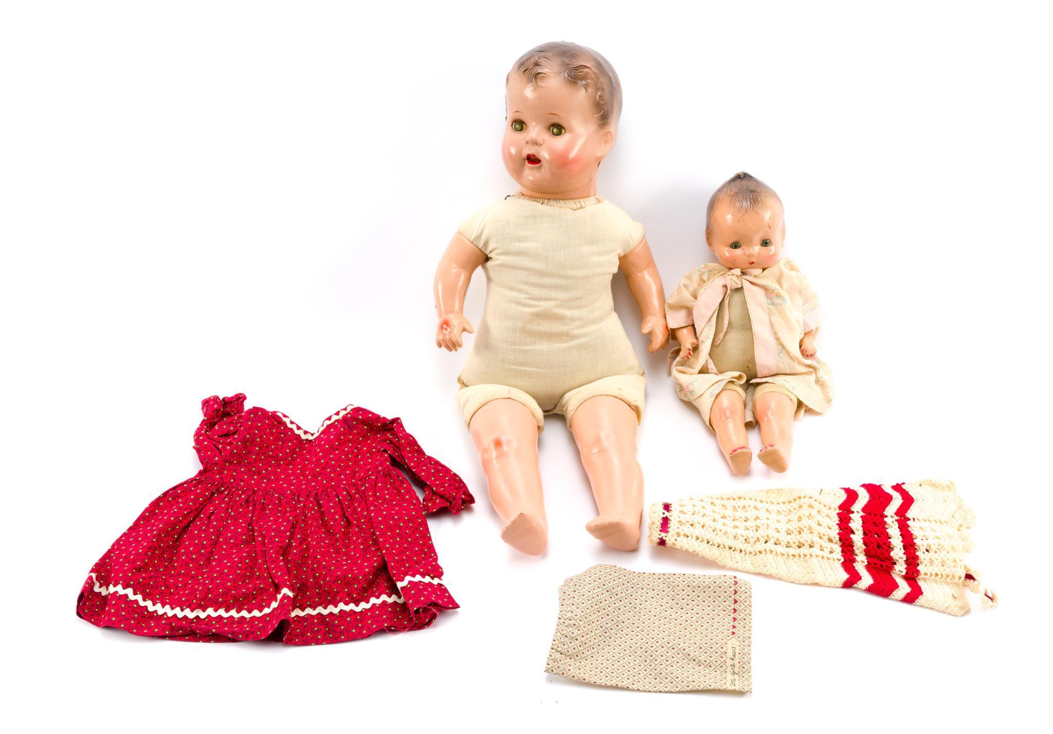 2 Vintage Composition Baby Dolls