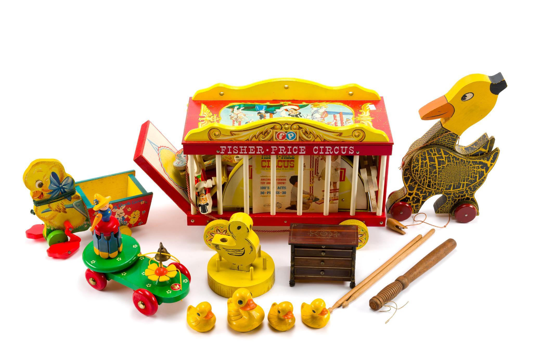 Vintage Toys Incl. Fisher Price Circus Wagon