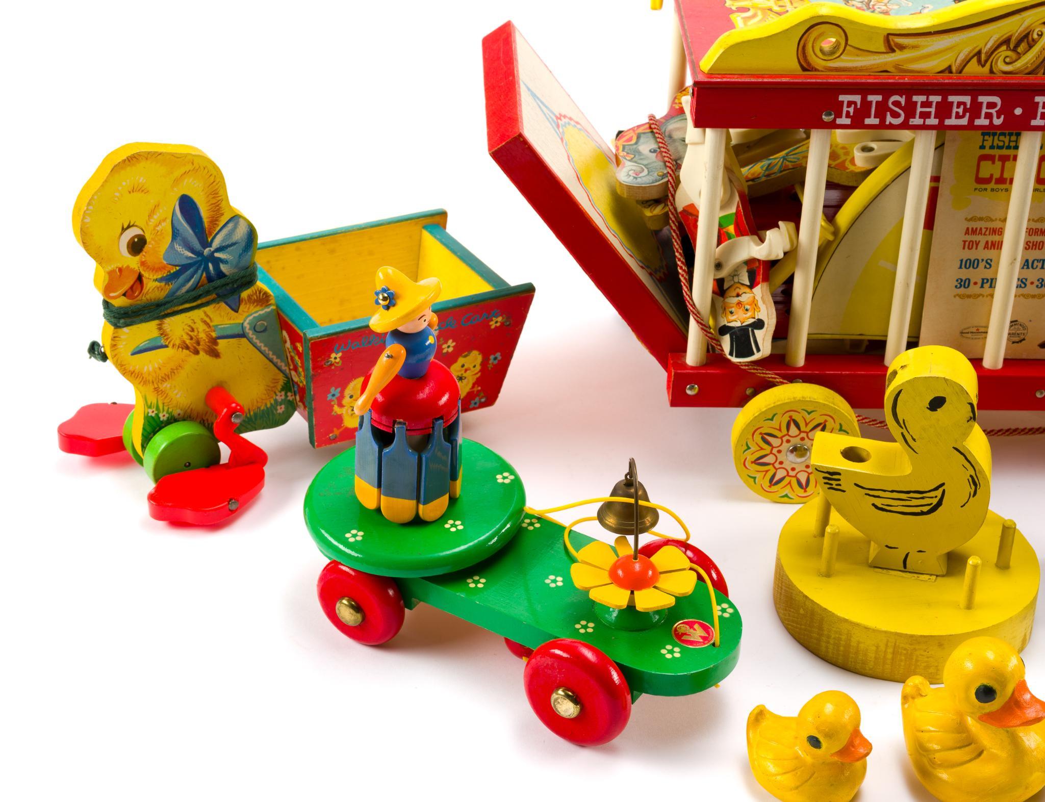 Vintage Toys Incl. Fisher Price Circus Wagon