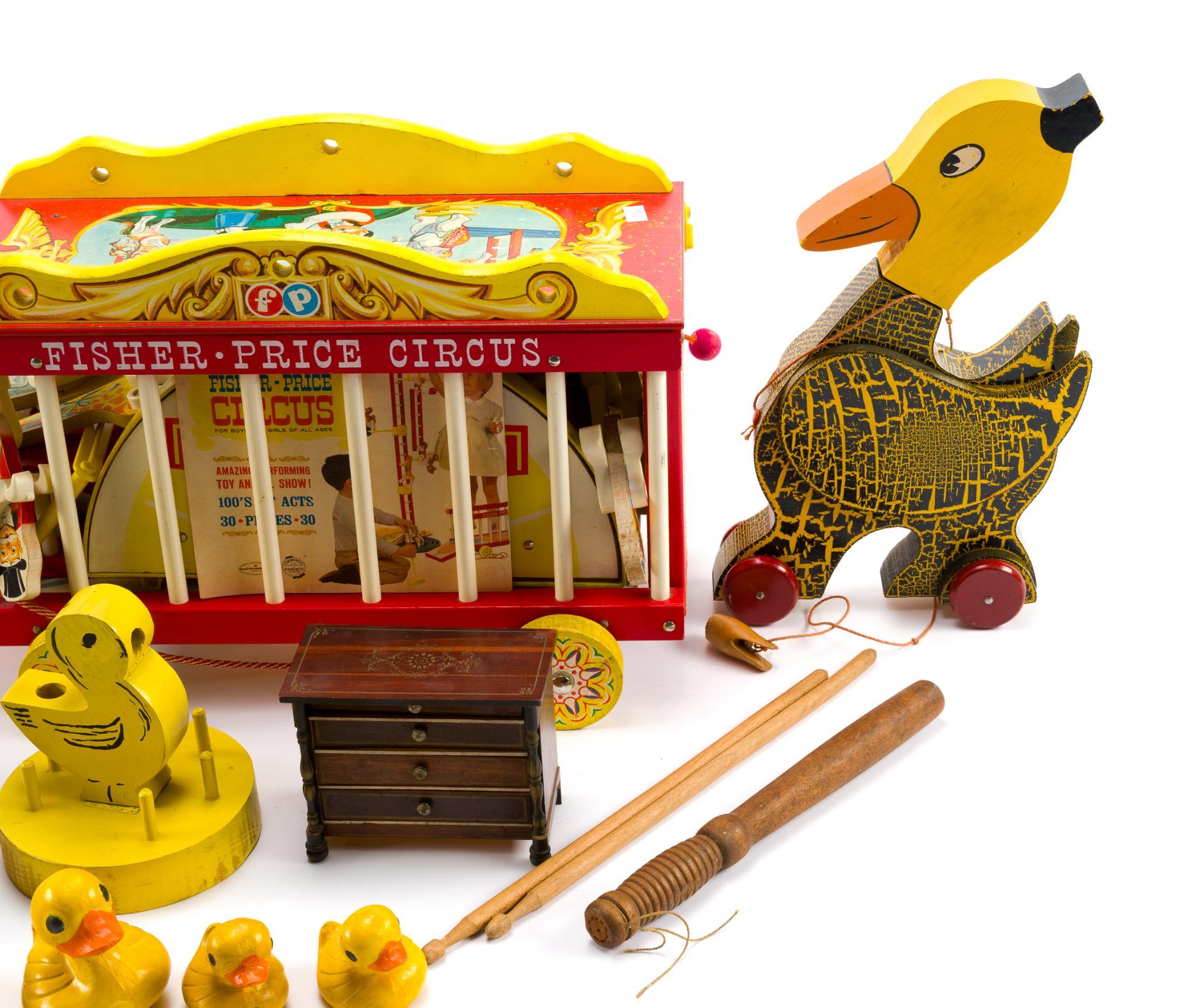 Vintage Toys Incl. Fisher Price Circus Wagon