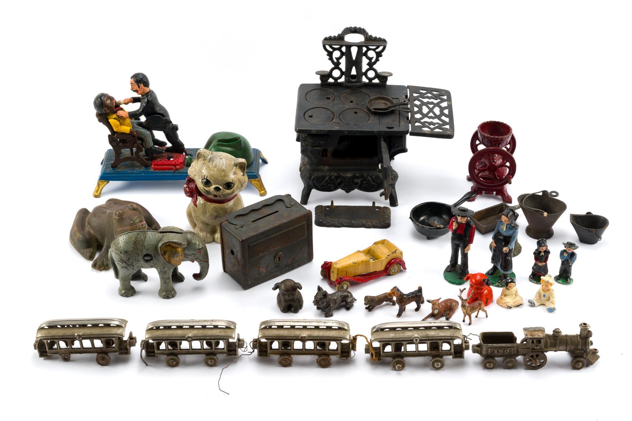 Cast Iron Banks, Toys, and Figures