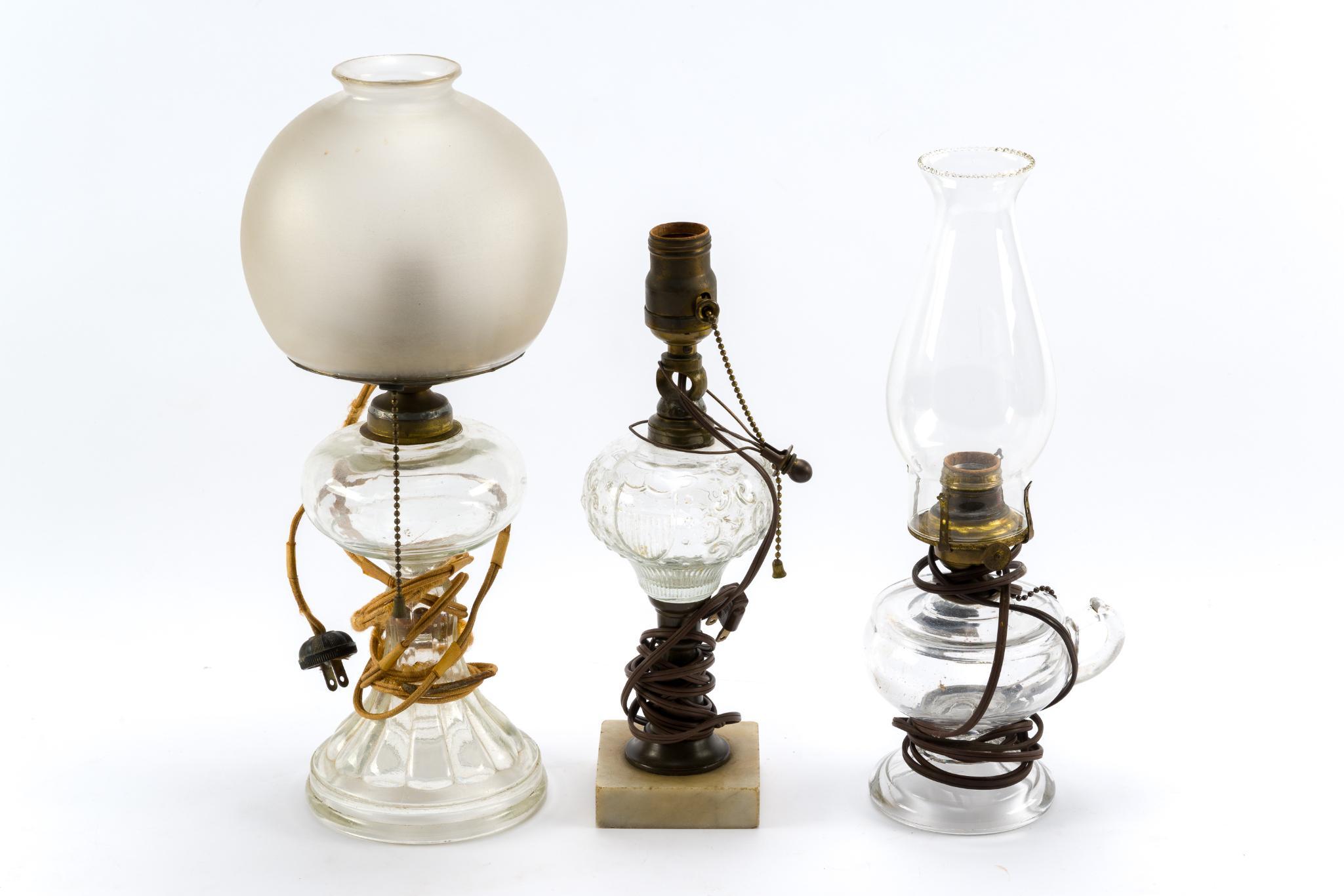 3 Electrified Oil Lamps
