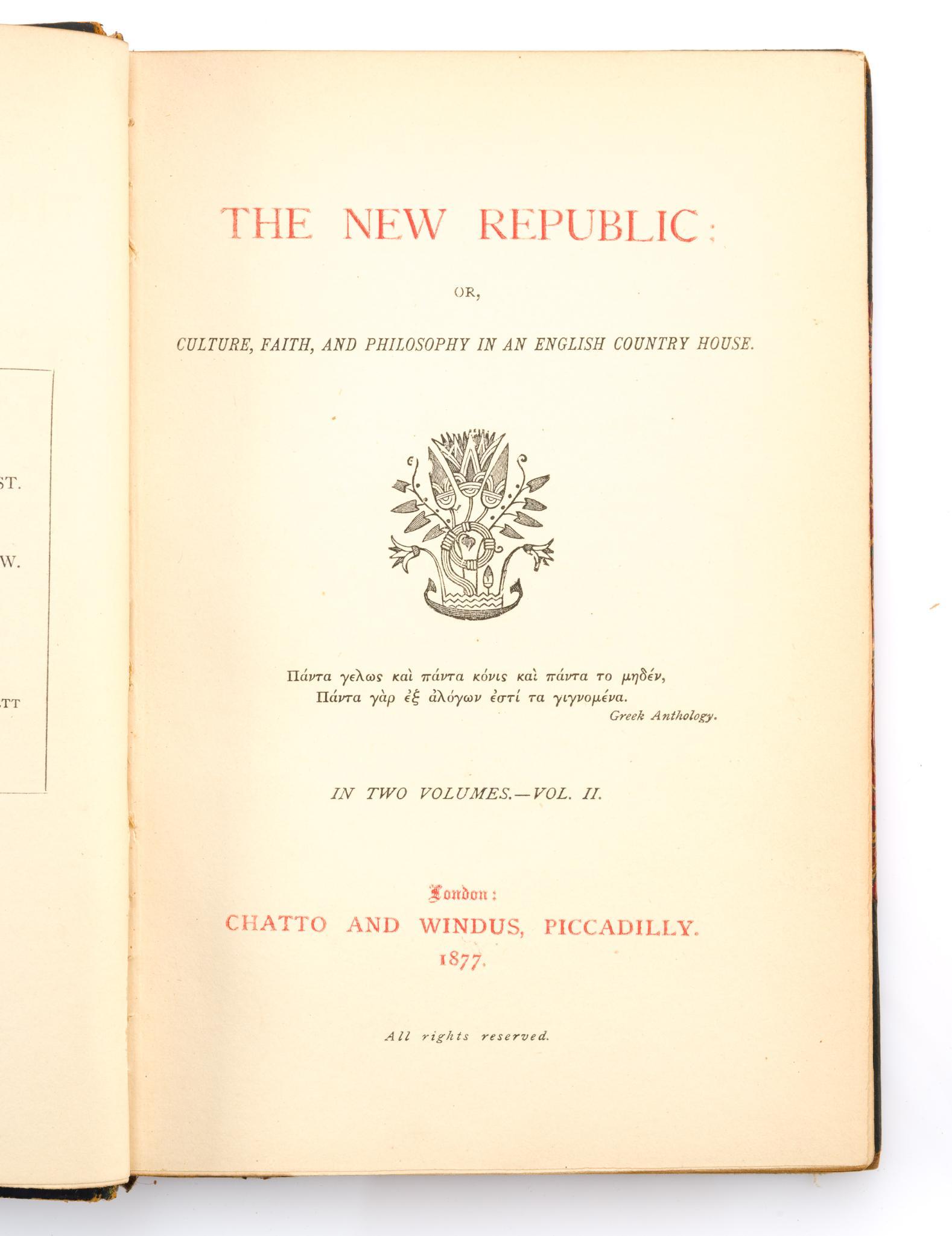 1877 The New Republic Complete 2 Volume Set