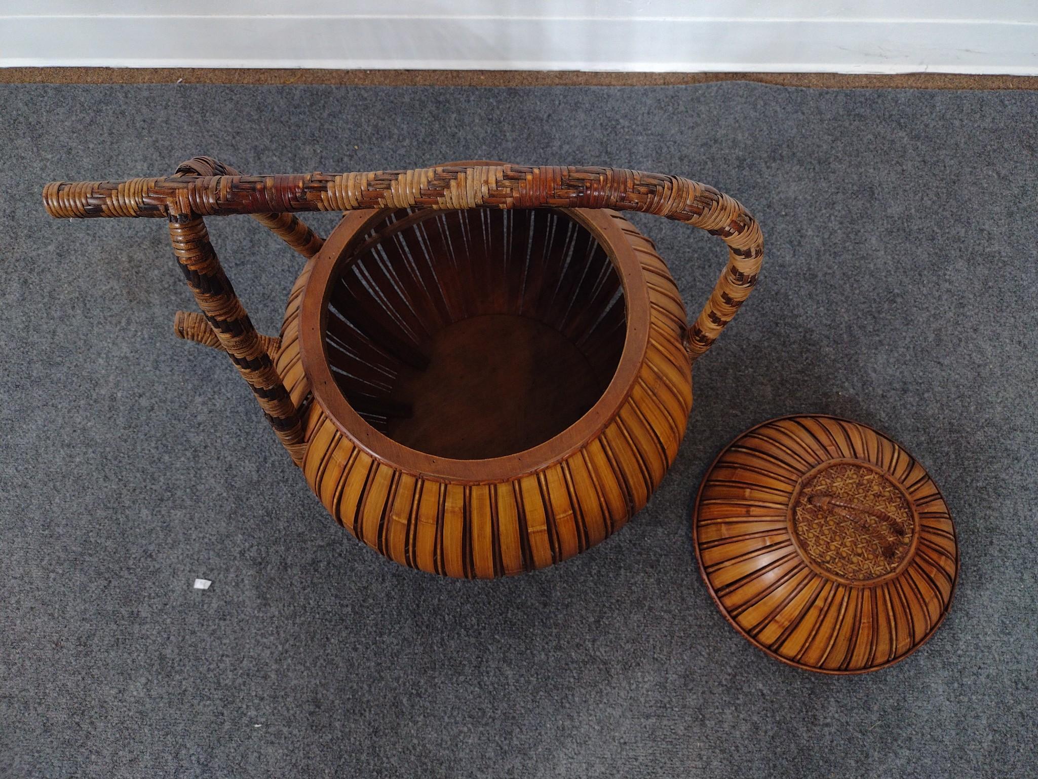 Vintage Chinese Lidded Wedding Basket