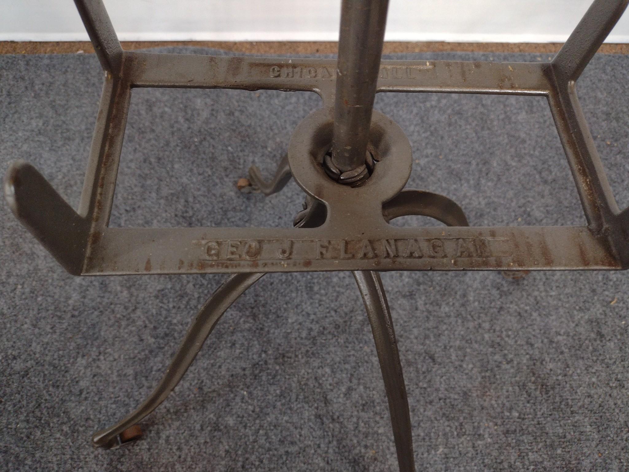 Victorian-Style Bible Stand & 20th C. Wrought Iron Lamp