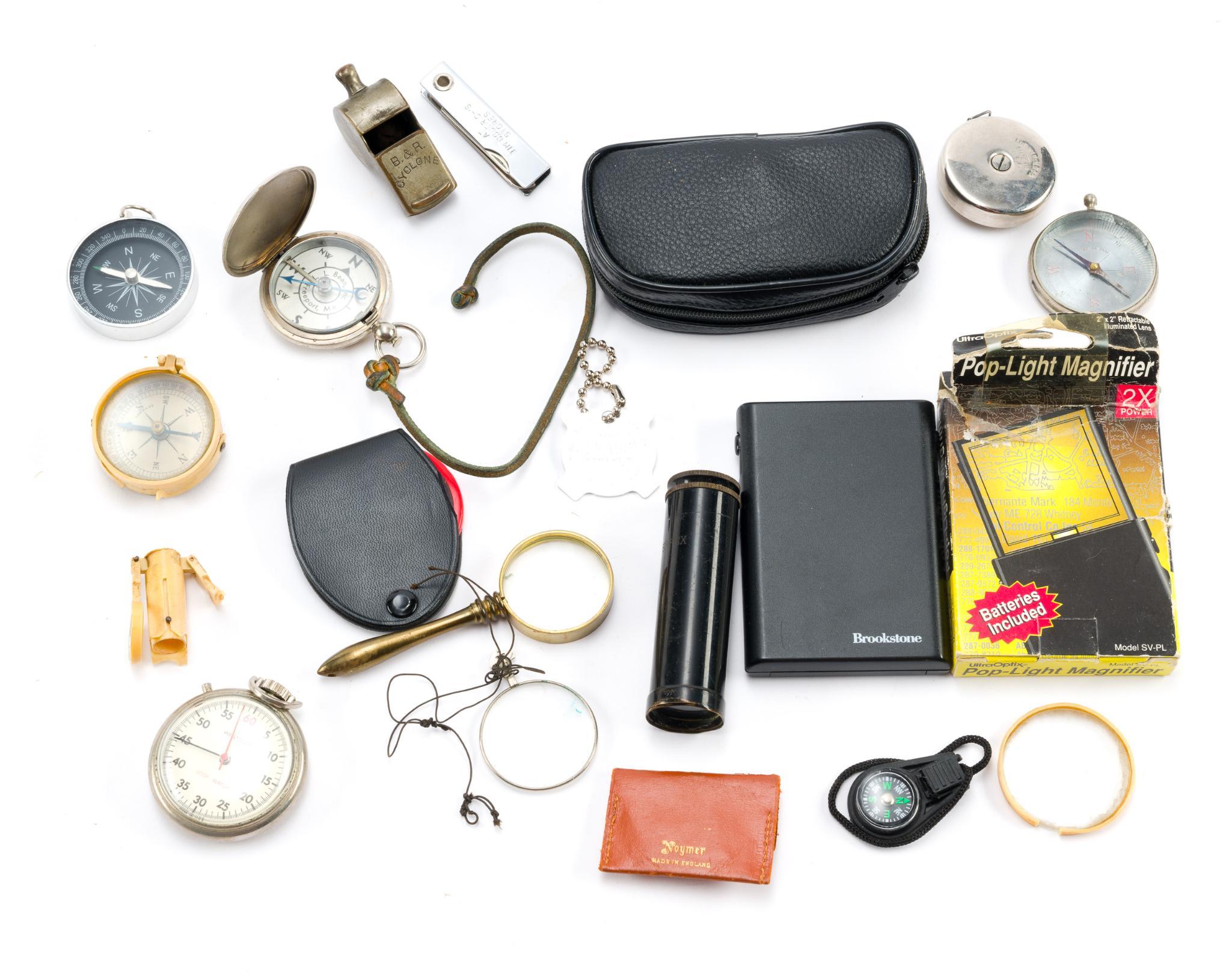 Vintage Magnifier & Compasses