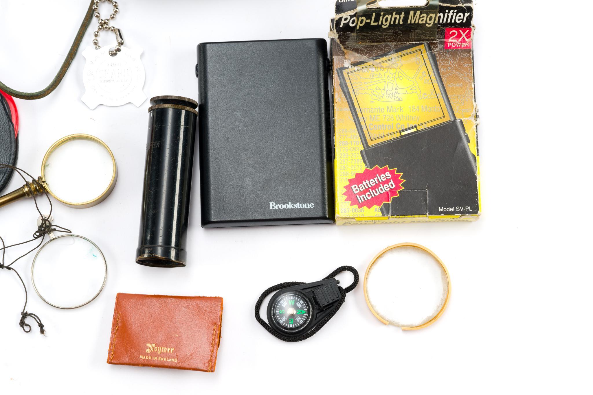 Vintage Magnifier & Compasses