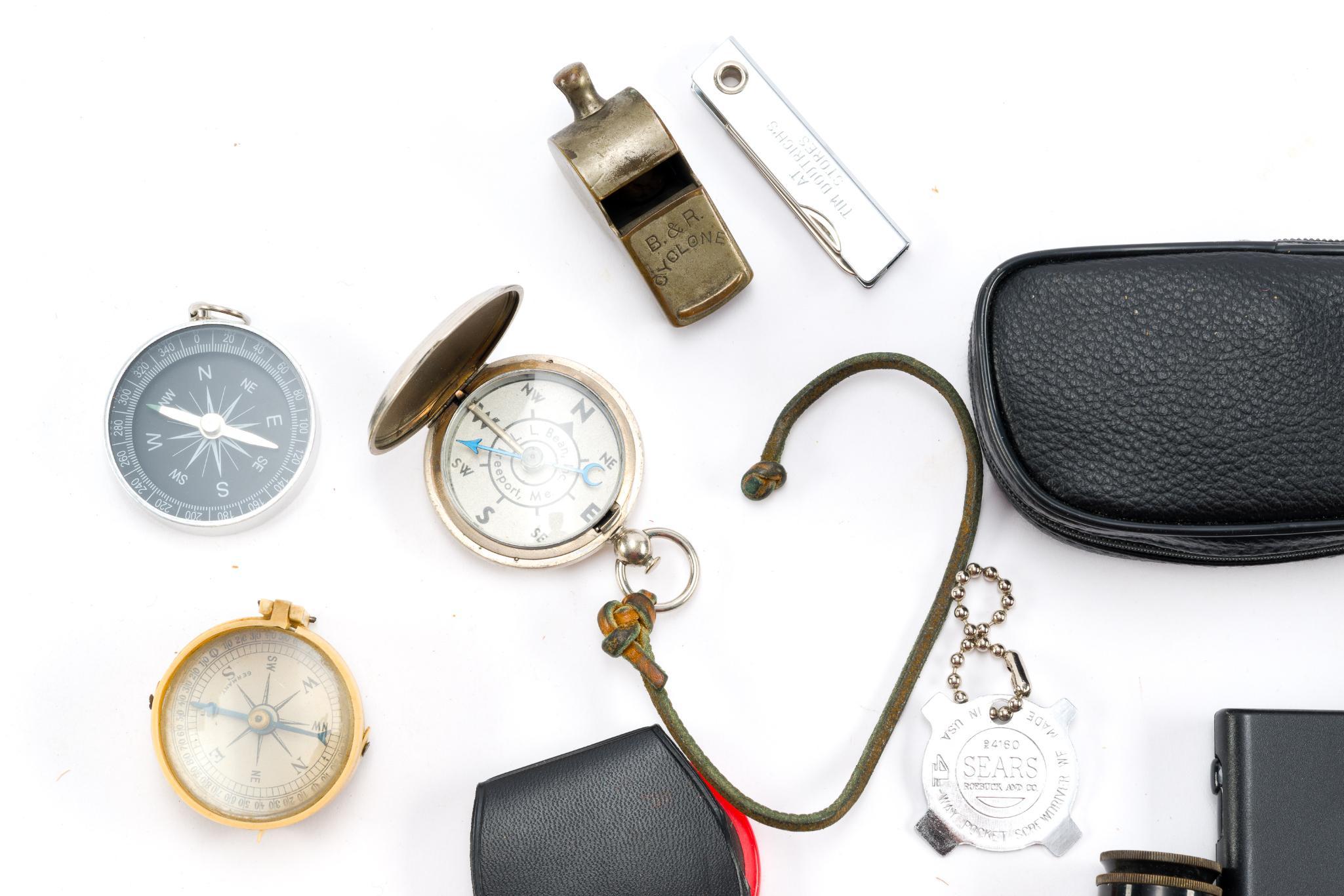 Vintage Magnifier & Compasses
