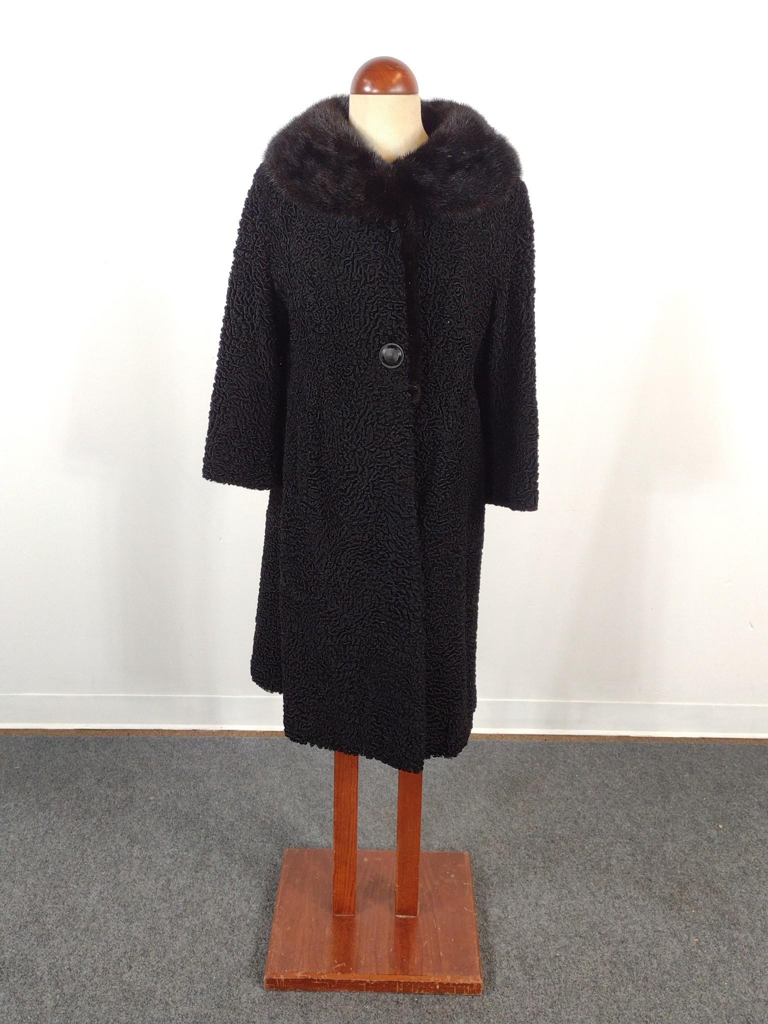 Vintage Jacques Feber Persian Lamb Coat with Fur Collar