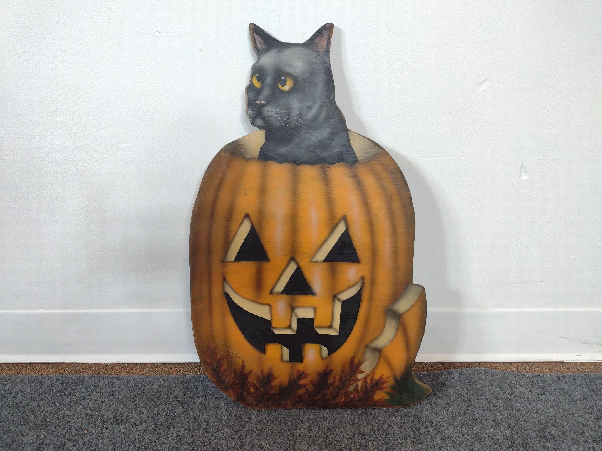 Pumpkin Cat Halloween Decoration
