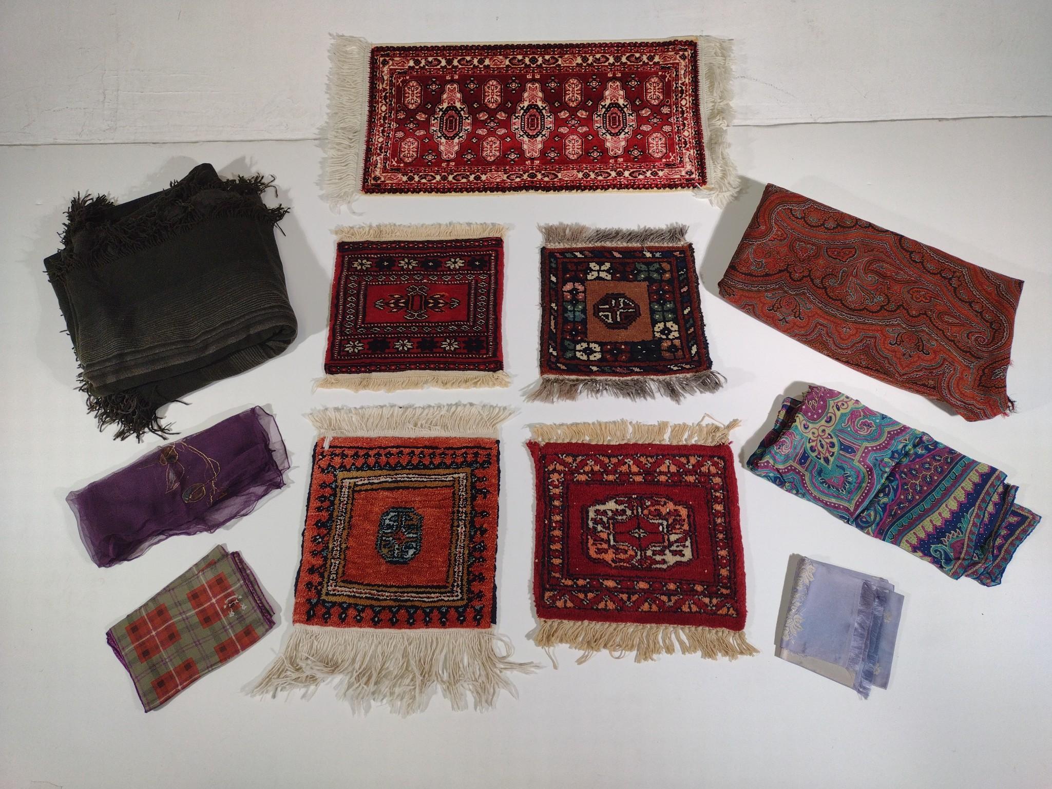 Miniature Oriental Rugs and Textiles Incl. Silk