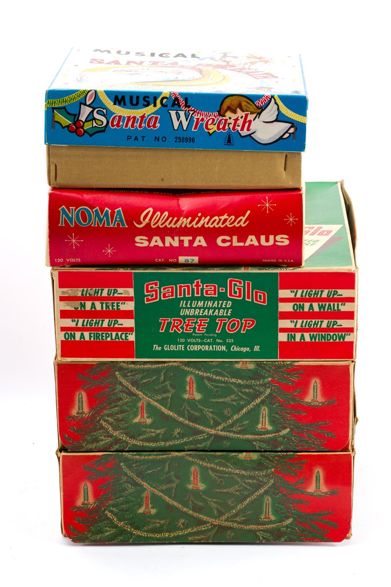 Vintage Christmas Decorations Incl. Santa-Glo