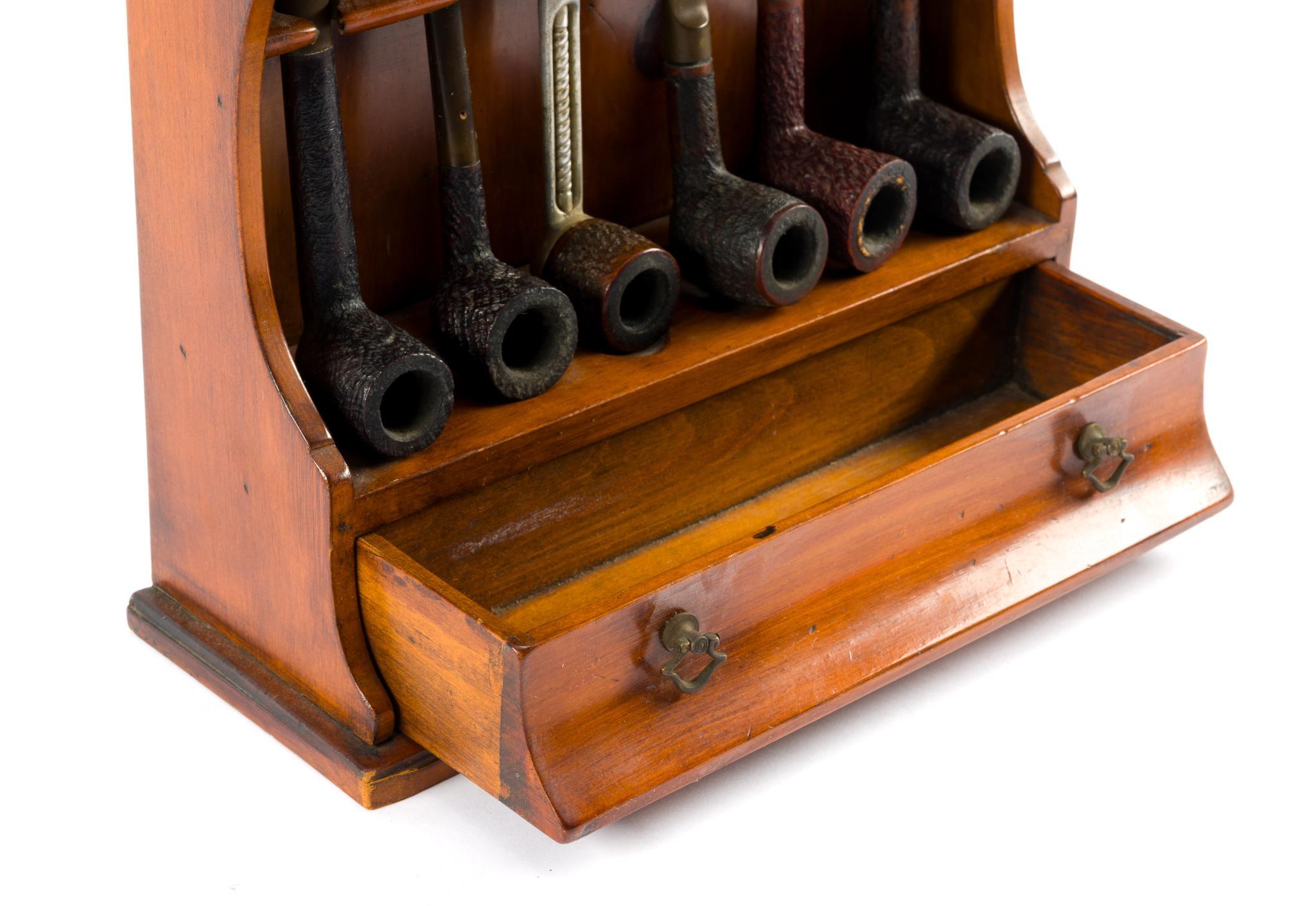 Pine-Tique Wooden Pipe Rack with Pipes