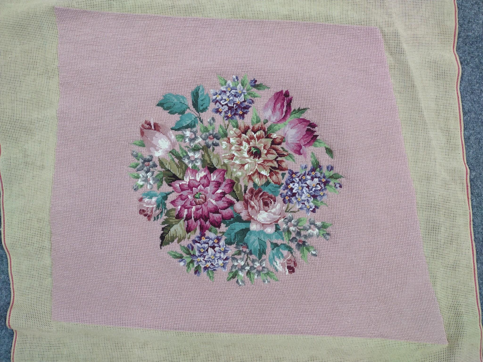 5 Needlepoint Floral Tapestries