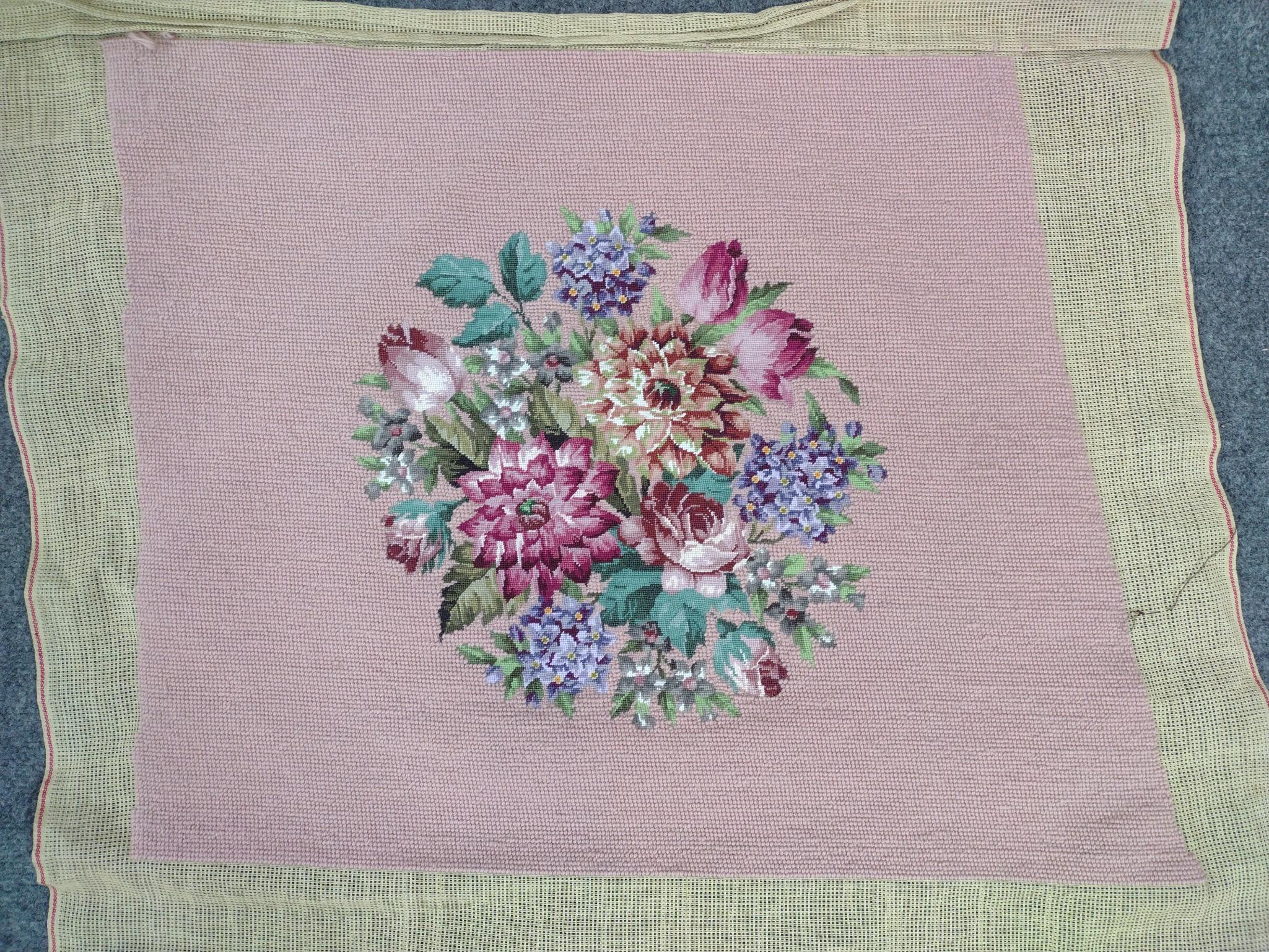 5 Needlepoint Floral Tapestries