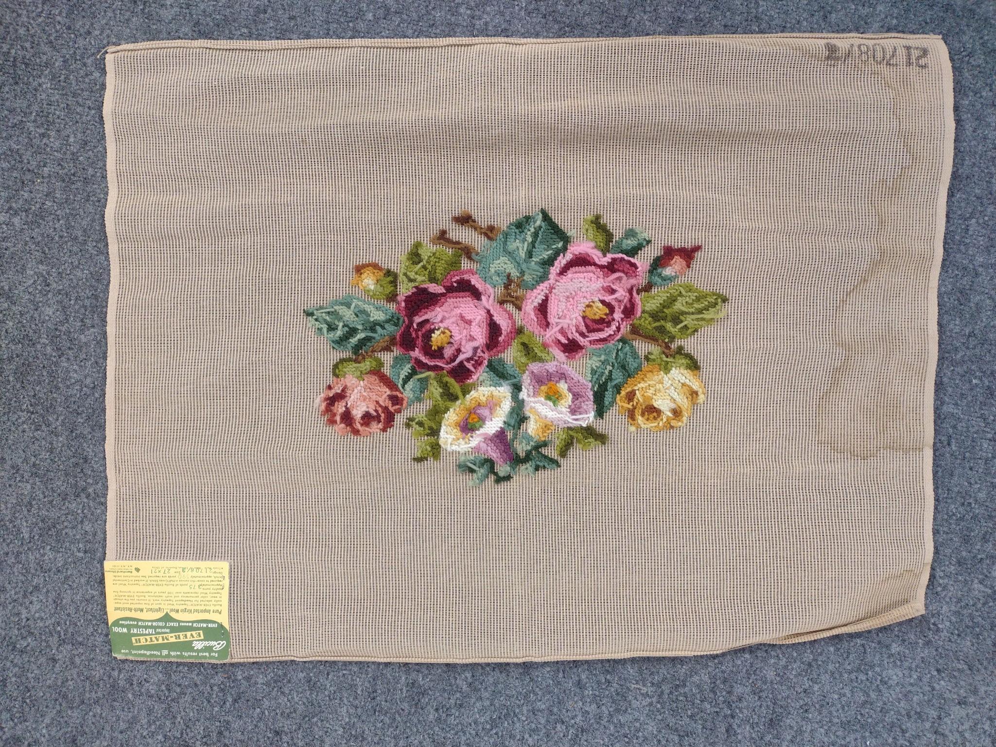 5 Needlepoint Floral Tapestries