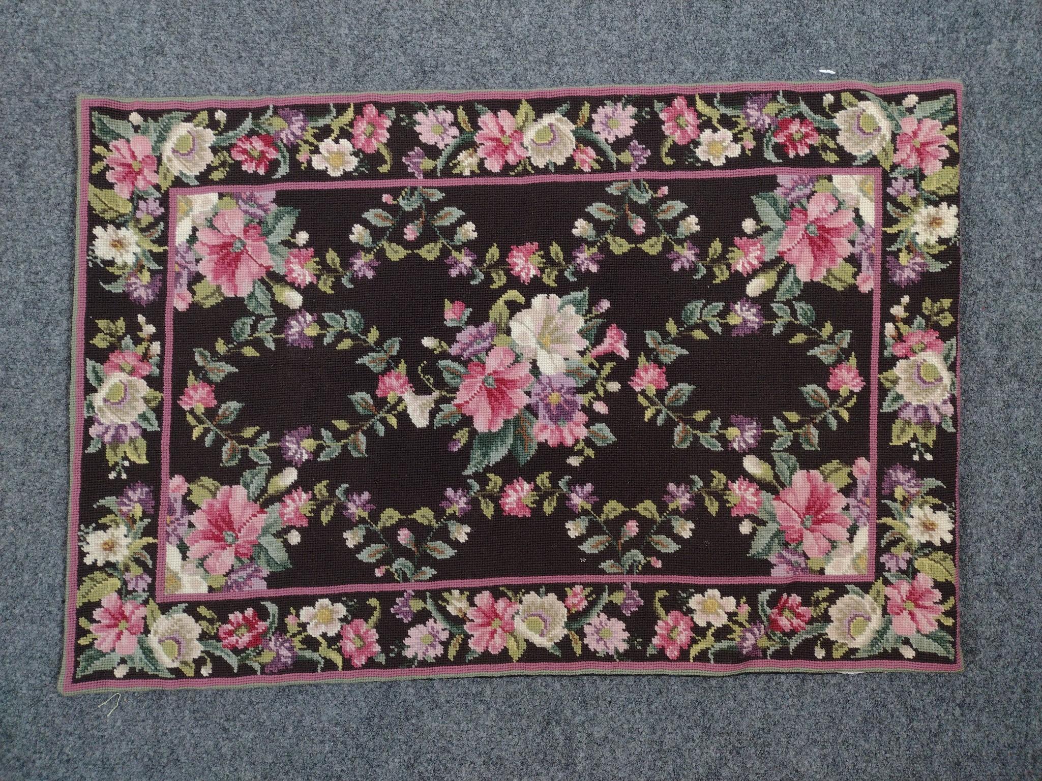 5 Needlepoint Floral Tapestries