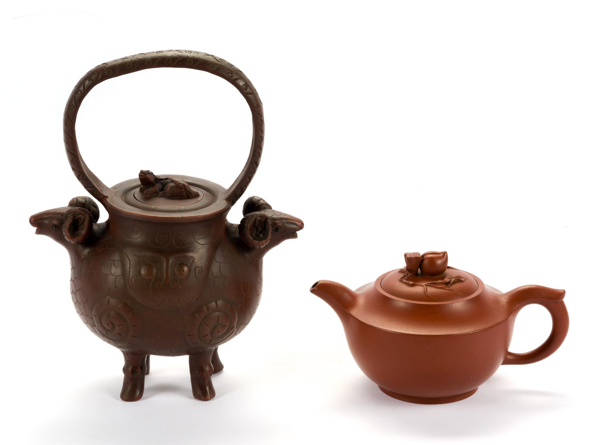 2 Chinese Clay Teapots