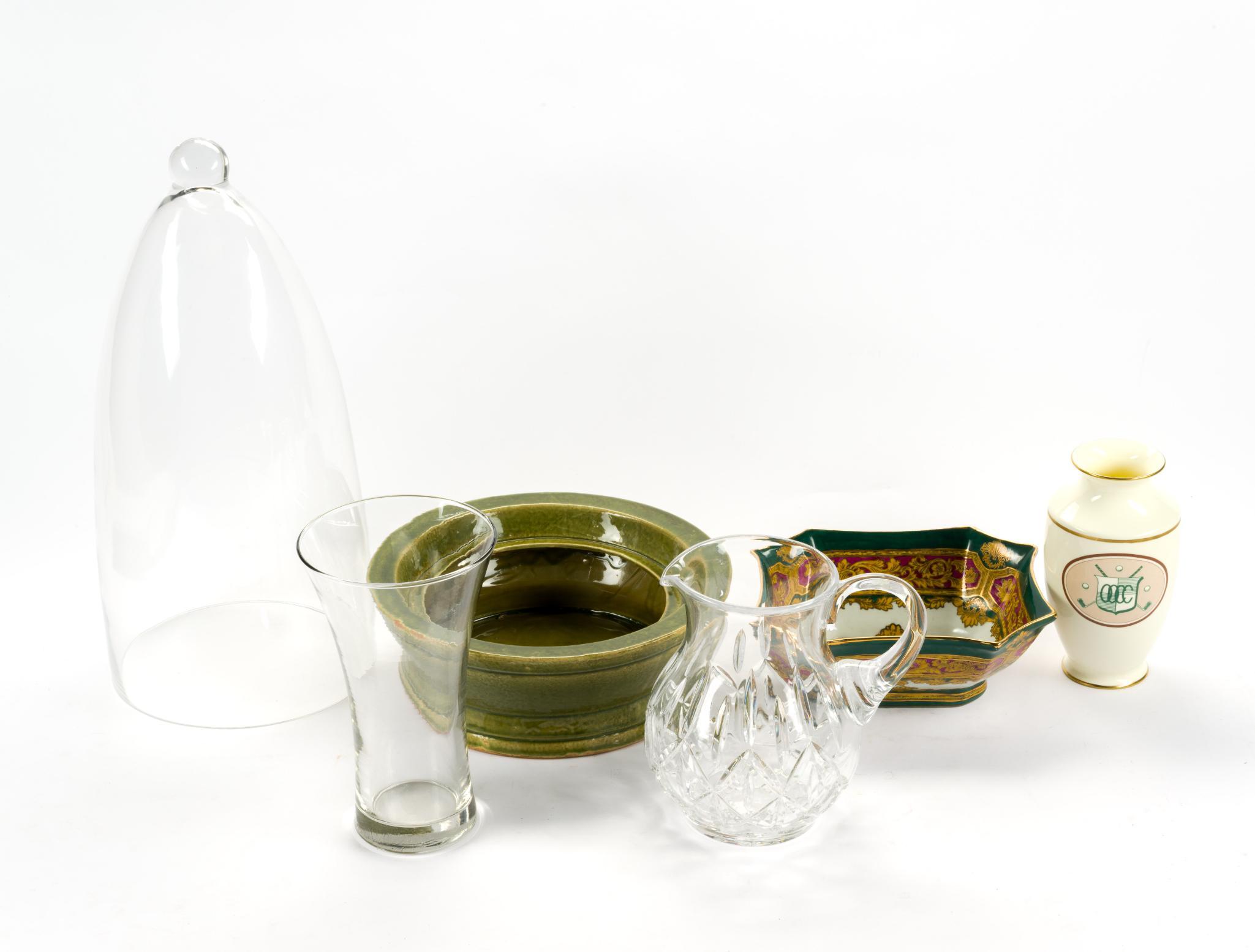 Porcelain and Glassware Incl. Block Glass