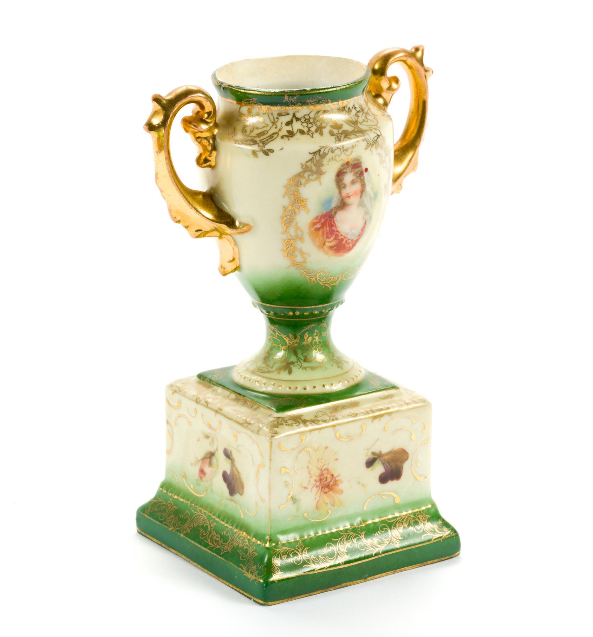 Porcelain Biscuit Jar and Cabinet Vase