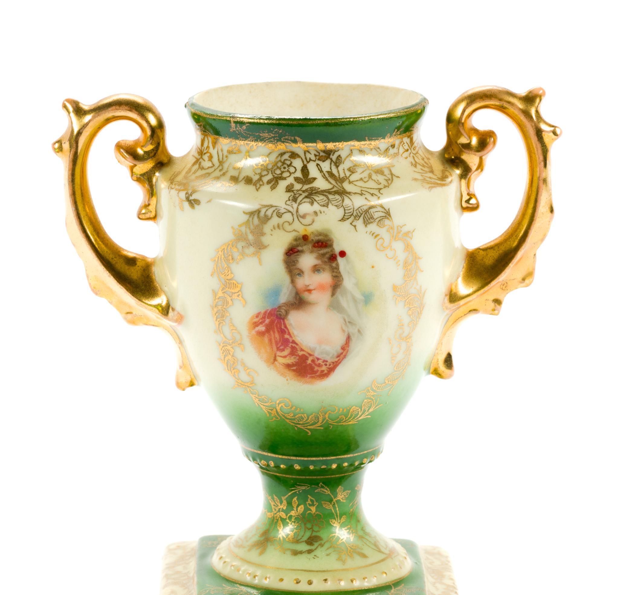 Porcelain Biscuit Jar and Cabinet Vase