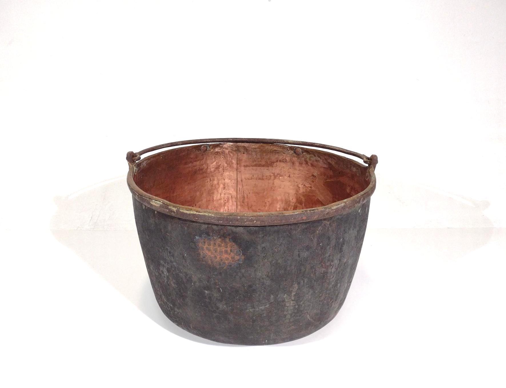 Antique Large Apple Butter Copper Pot