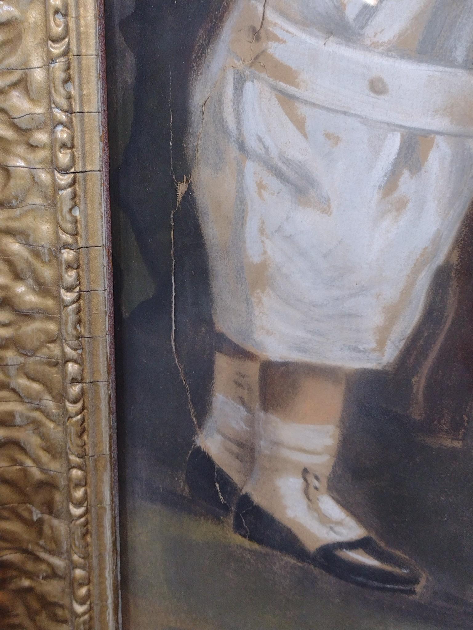 Pastel On Paper Approximately 1920's Framed