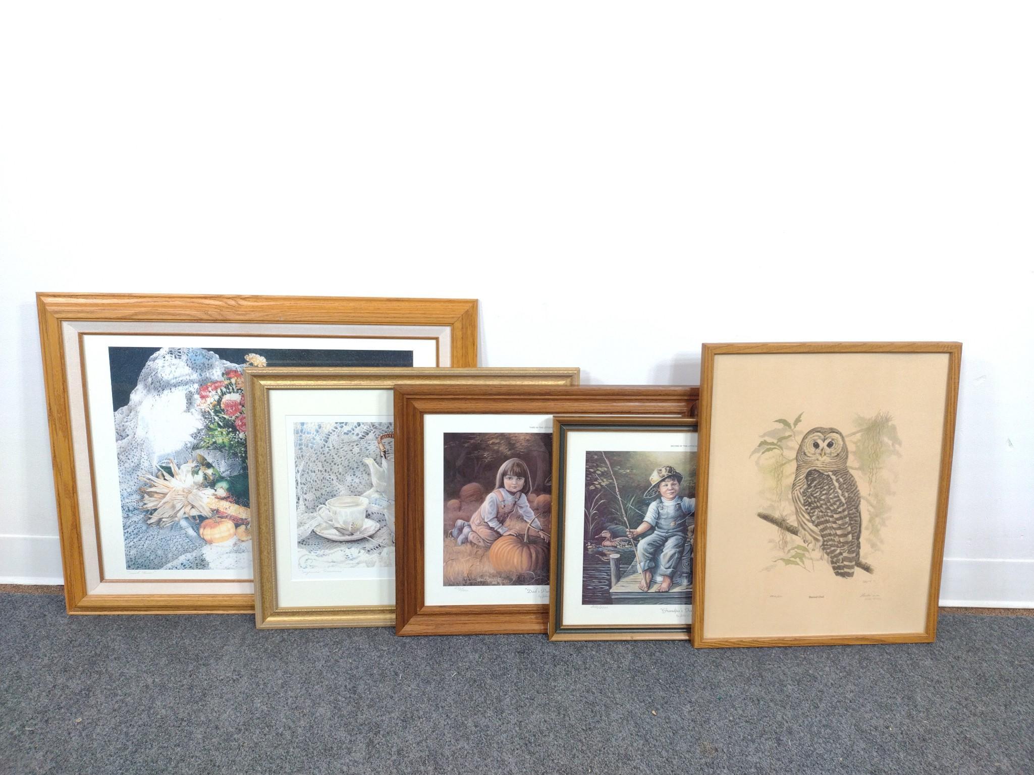 5 Framed Wildlife & Genre Limited Edition Prints, Signed