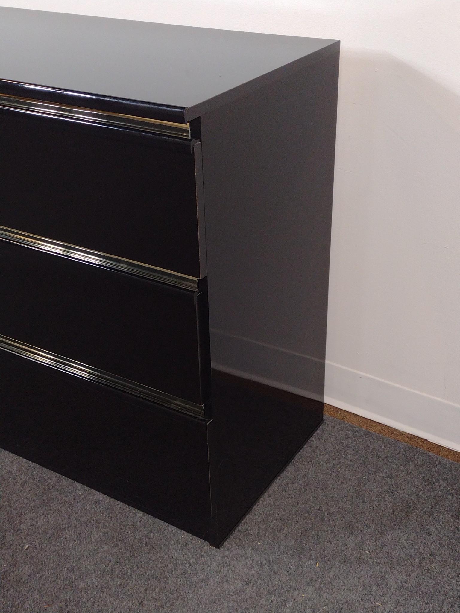 1980s Postmodern Piano Black Bedroom Set