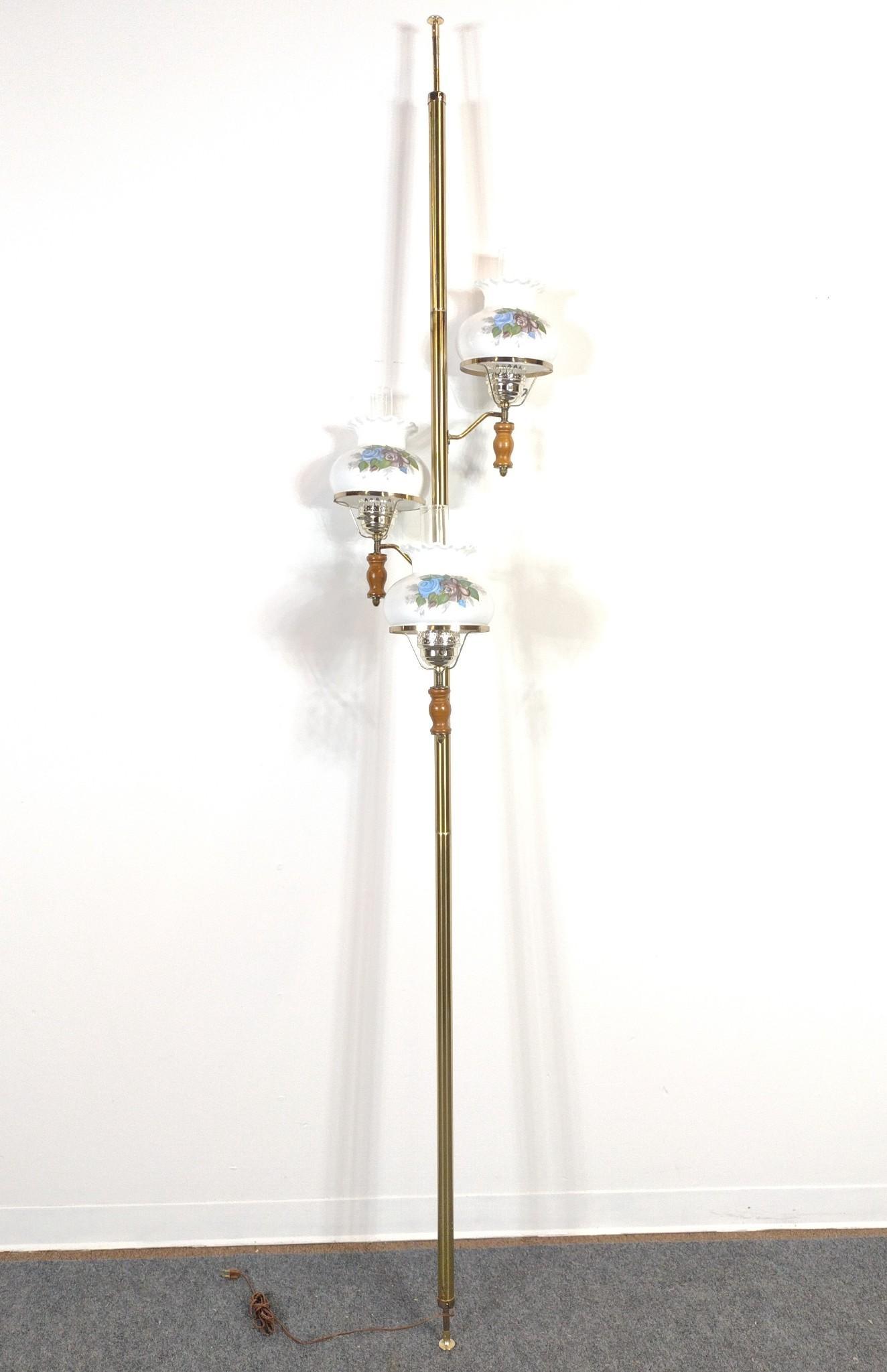 Vintage Hobnail Pole Floor Lamp