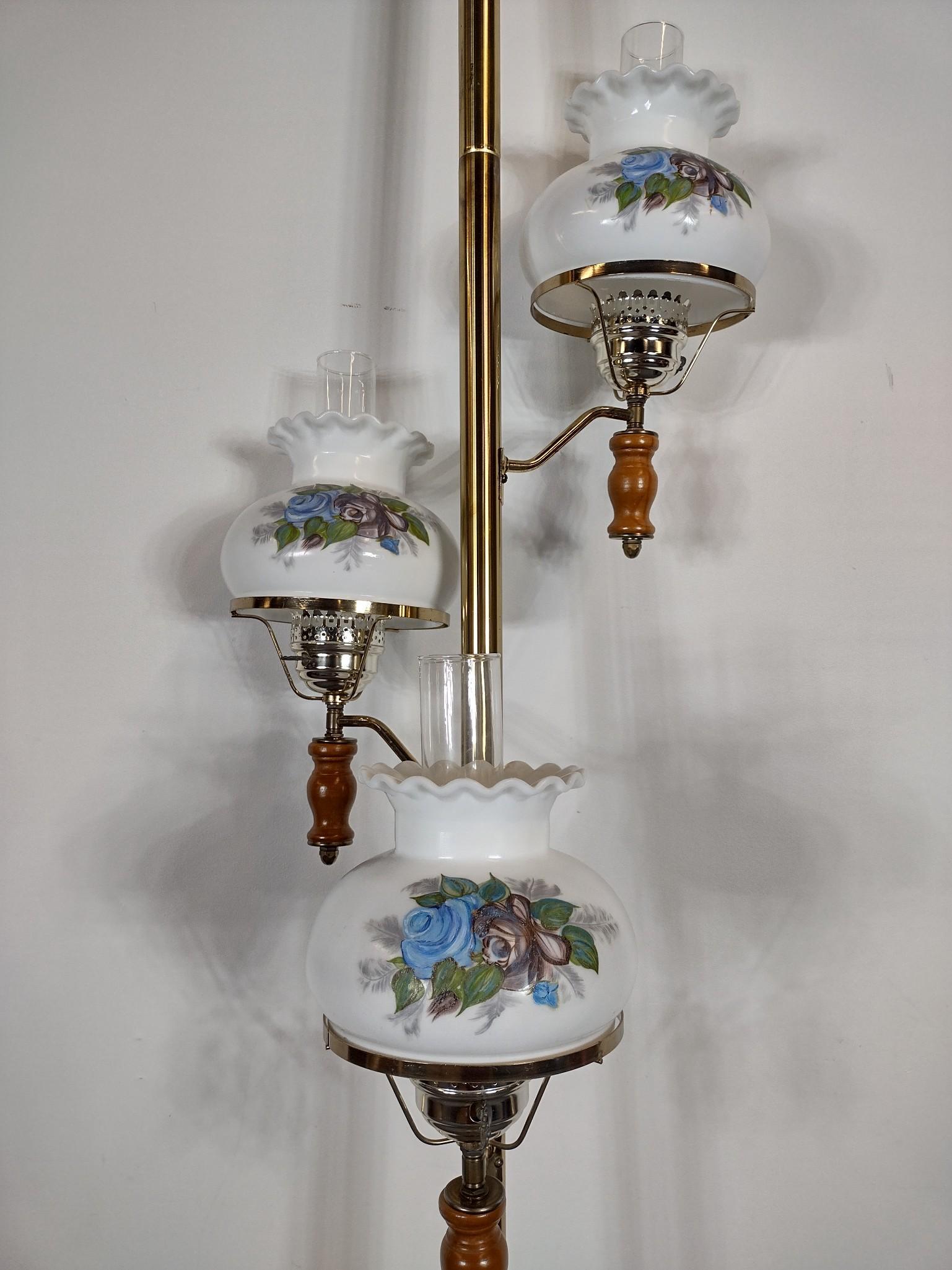 Vintage Hobnail Pole Floor Lamp