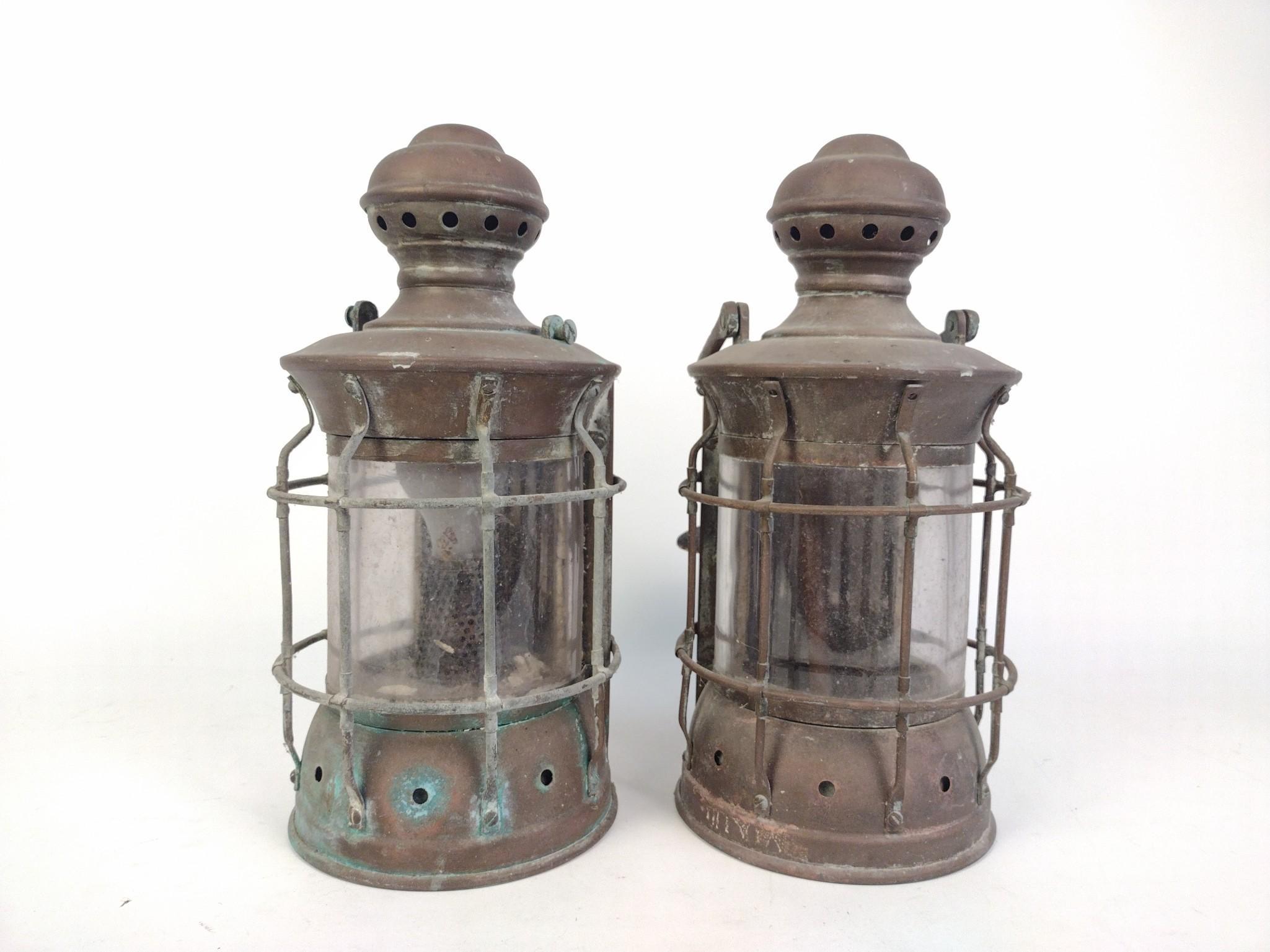 2 Antique Brass Nautical Lanterns