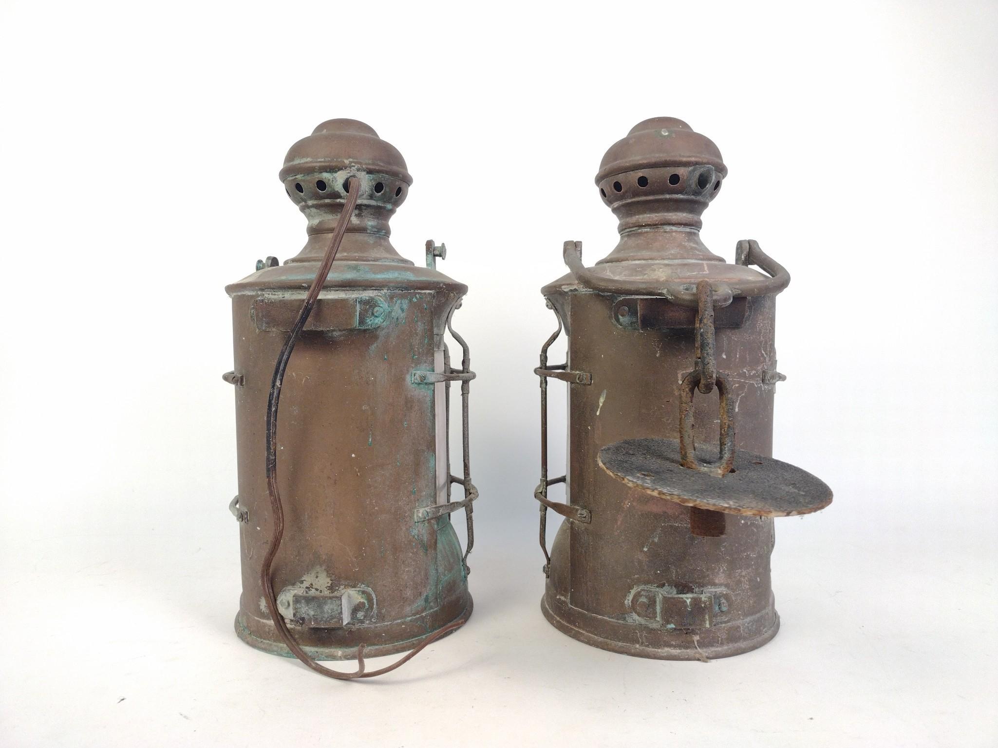 2 Antique Brass Nautical Lanterns