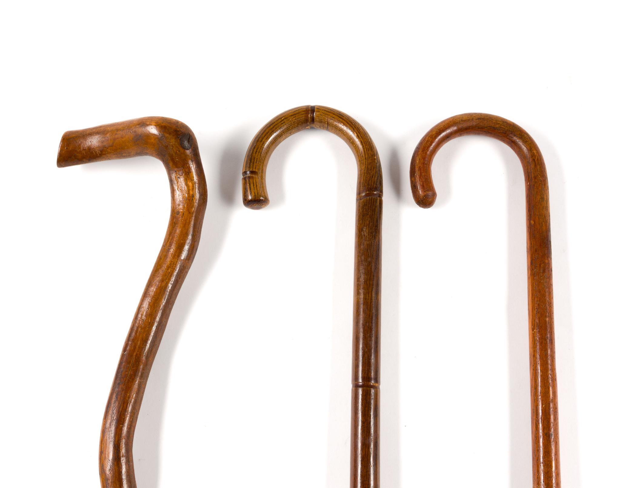 (Gilded Age) 3 Rustic Wooden Canes