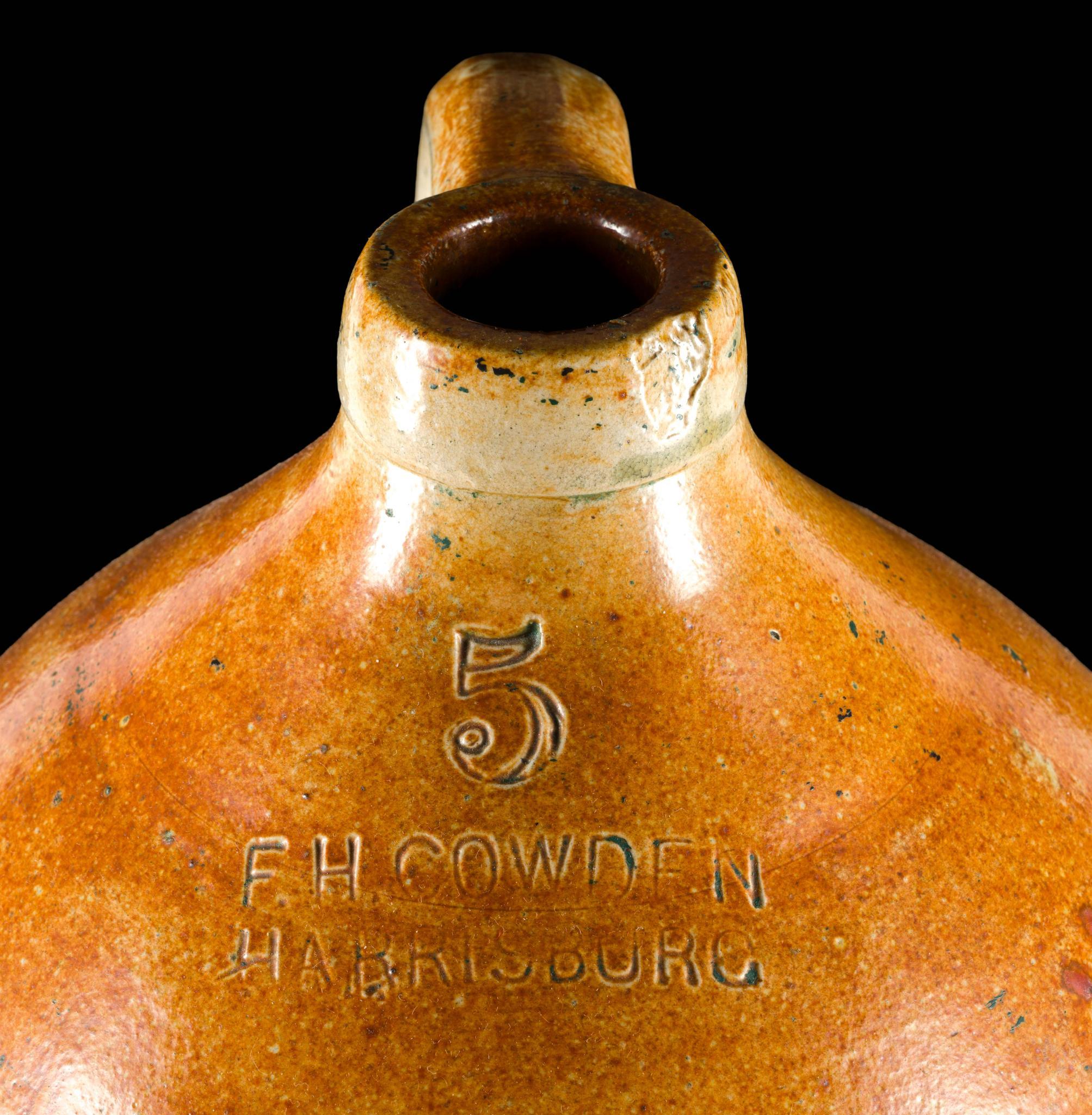 (Civil War Era) F.H. Cowden 5 Gallon Stoneware Jug