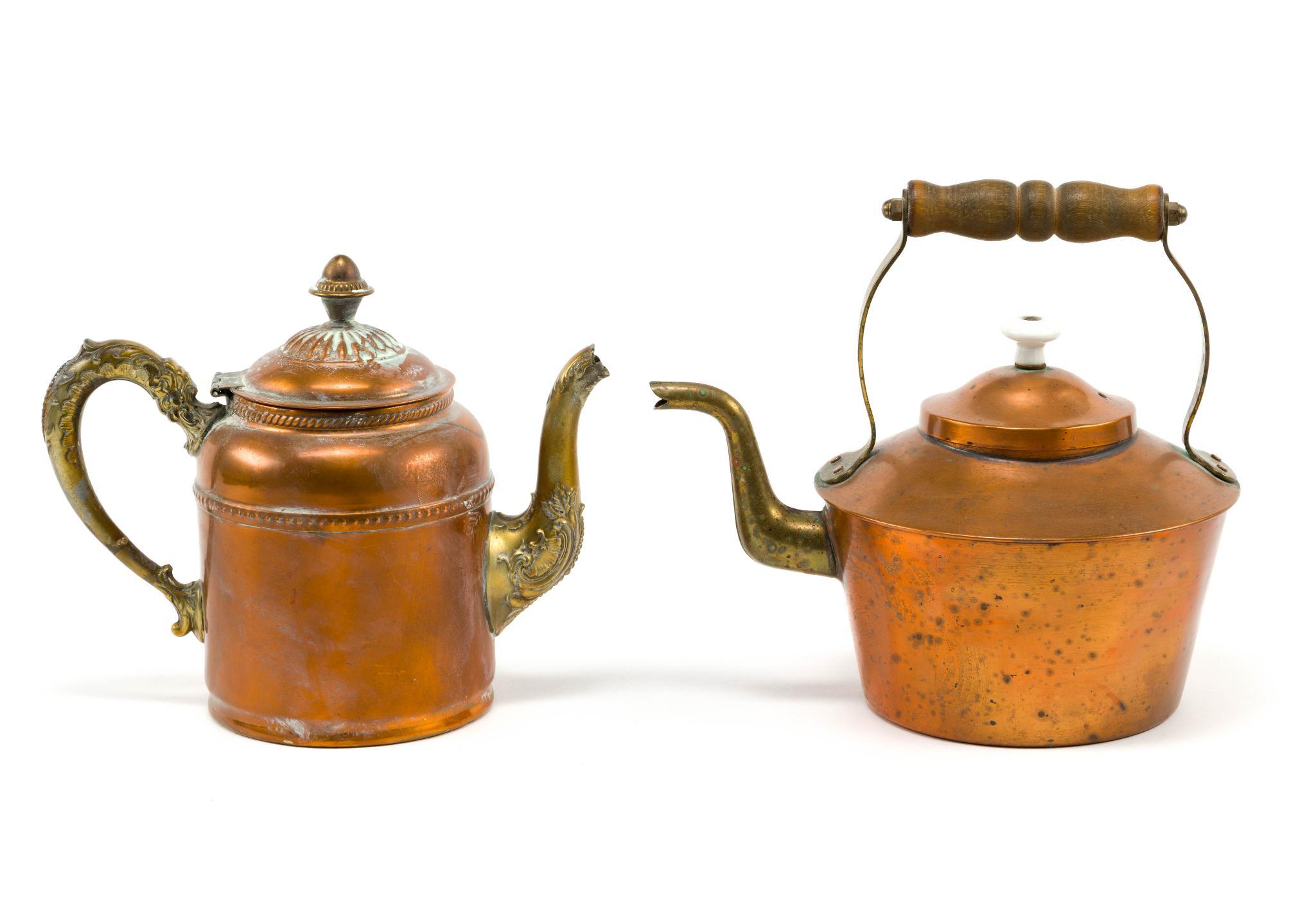 (Gilded Age) 2 Antique Copper Kettles