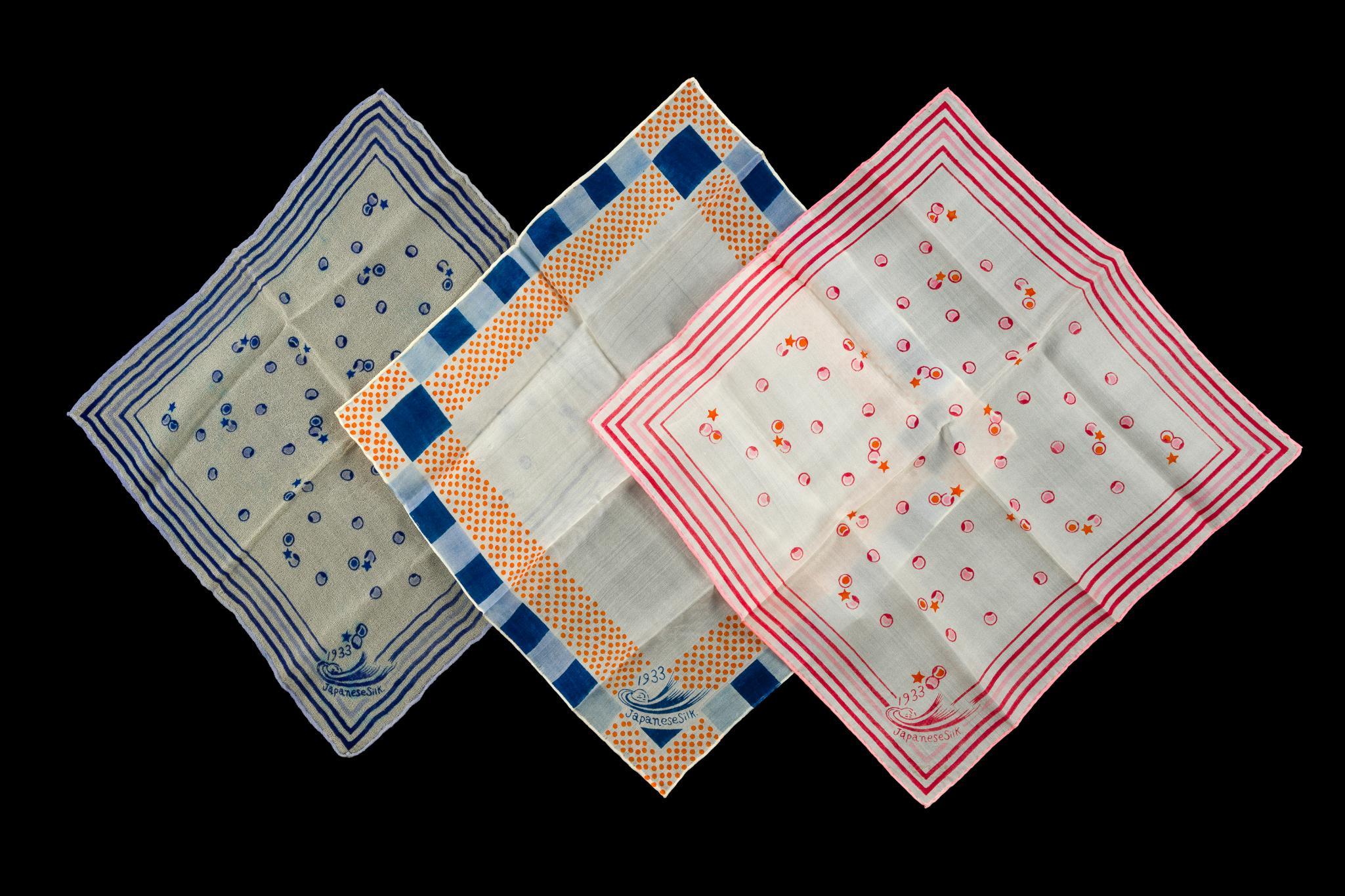(Depression Era) Three 1933 Chicago World's Fair Silk Scarves
