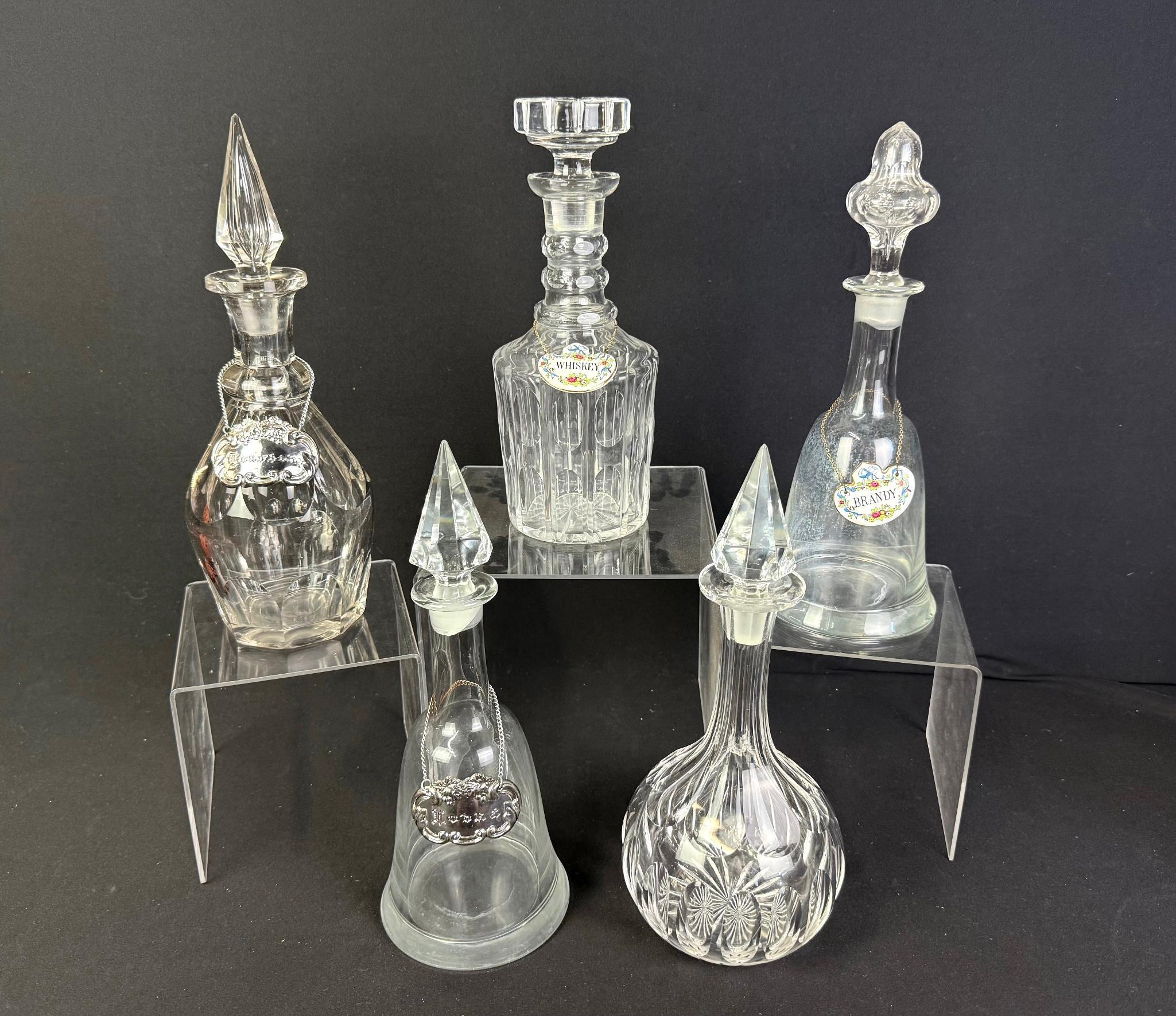 5 Glass Decanters