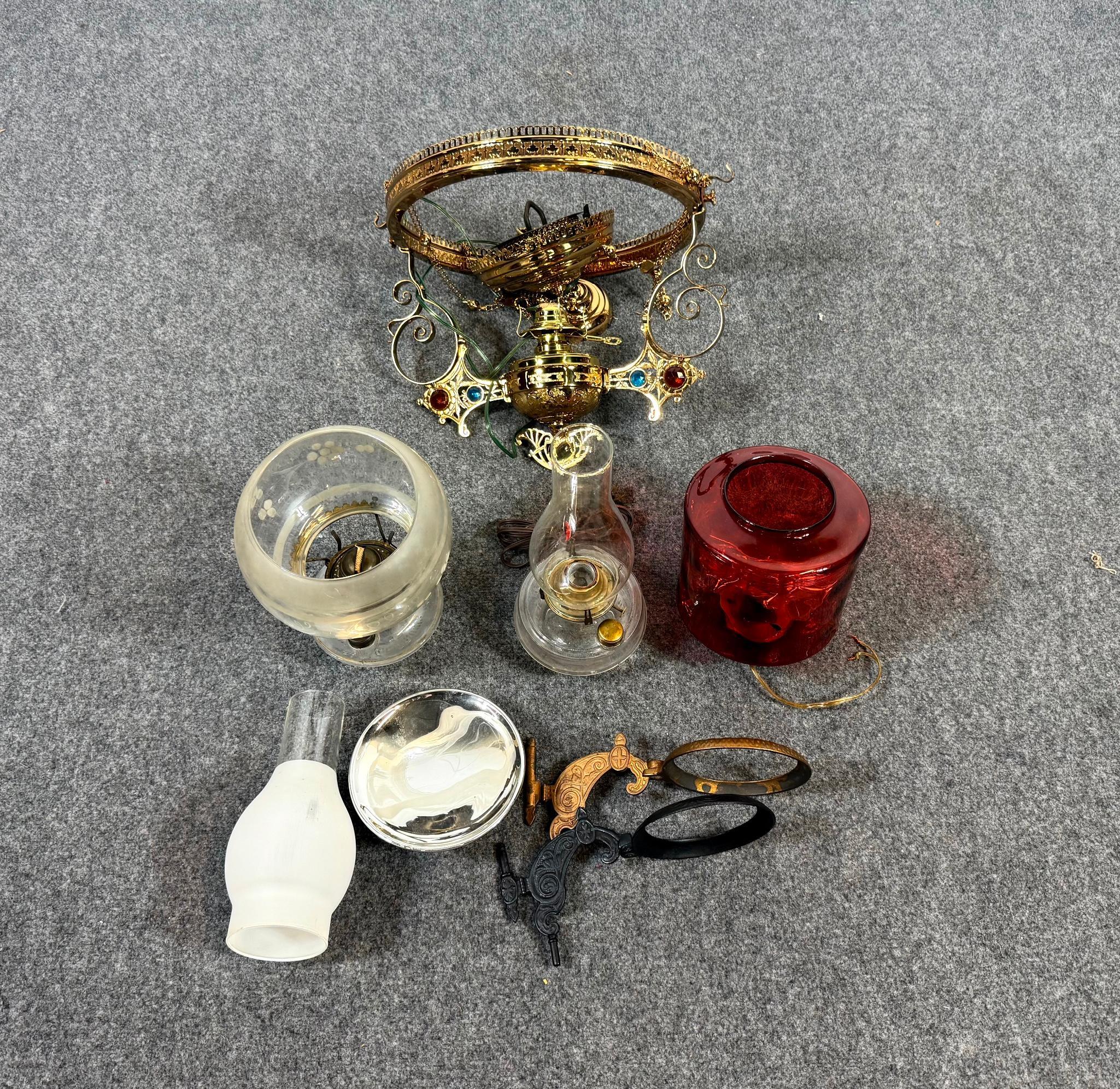 5 Hanging Lamps Incl. Oil Lamps