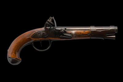 Nonfiring Flintlock Pistol. Modeled after 18th and 19th century flintlock. Similar to the ones 