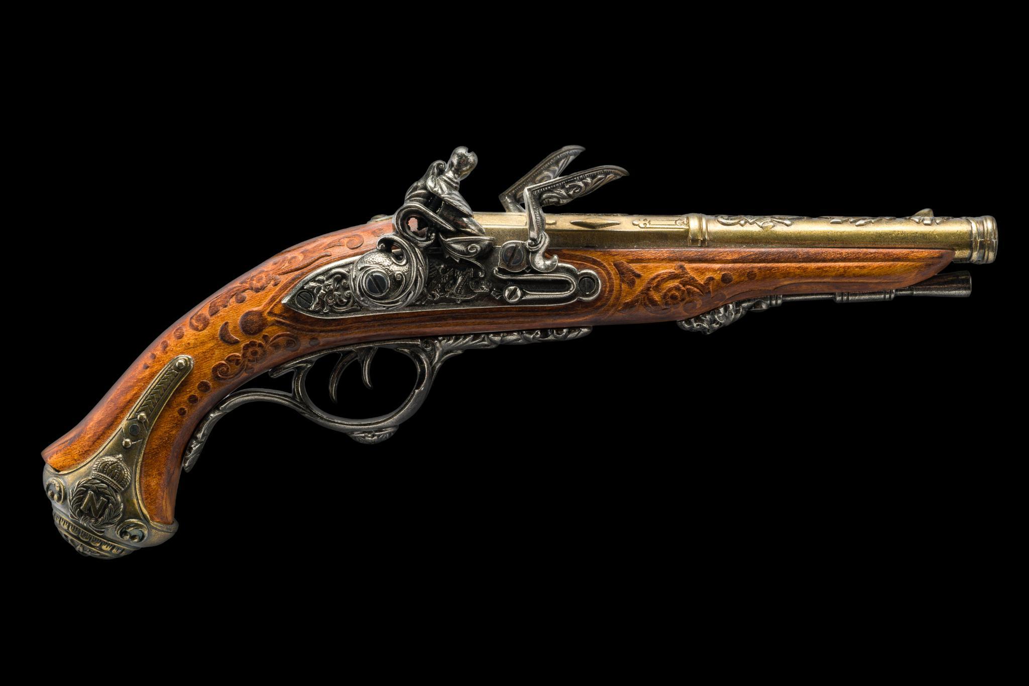 1806 Napoleonic Double-Barrel Flintlock Pistol Replica
