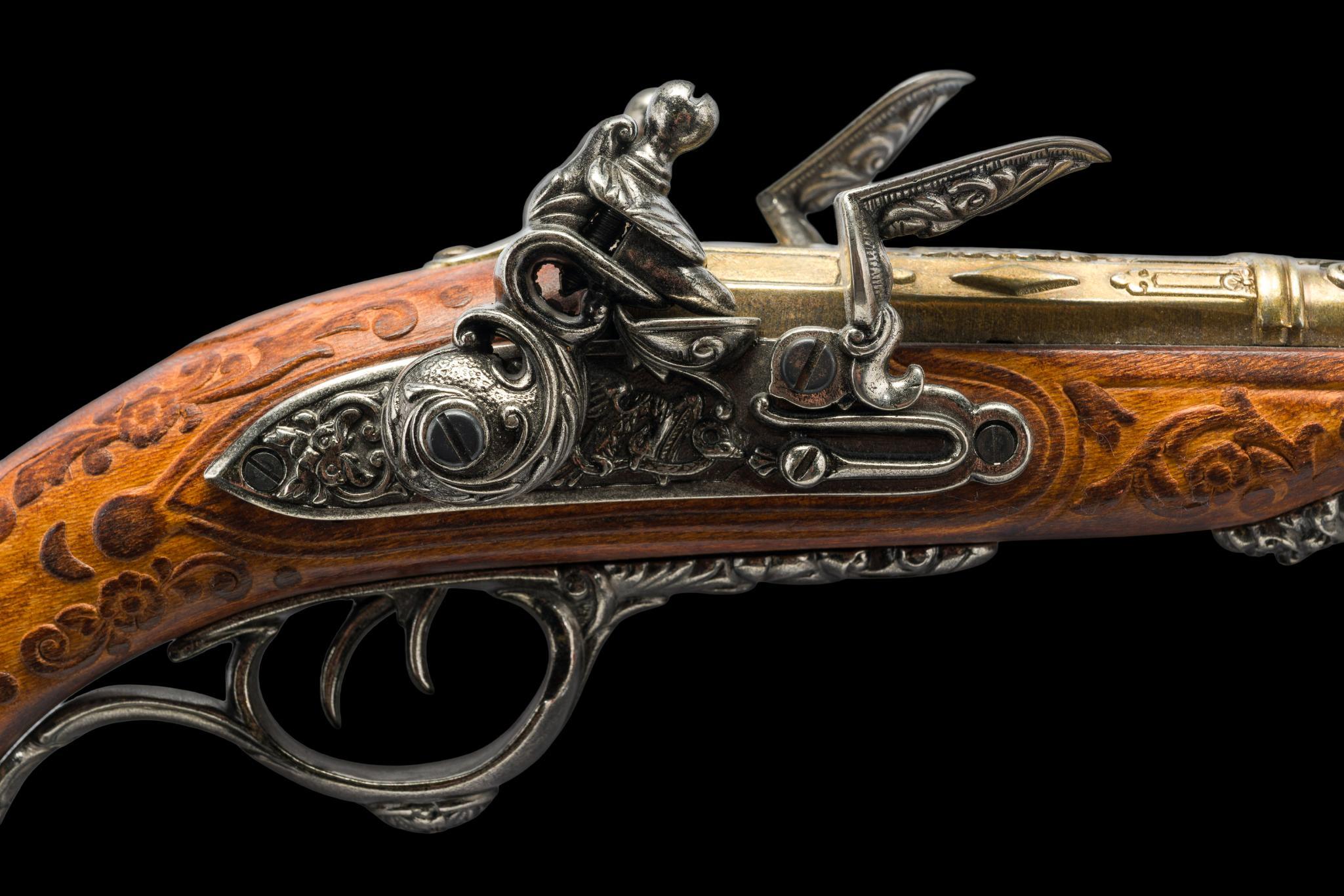 1806 Napoleonic Double-Barrel Flintlock Pistol Replica