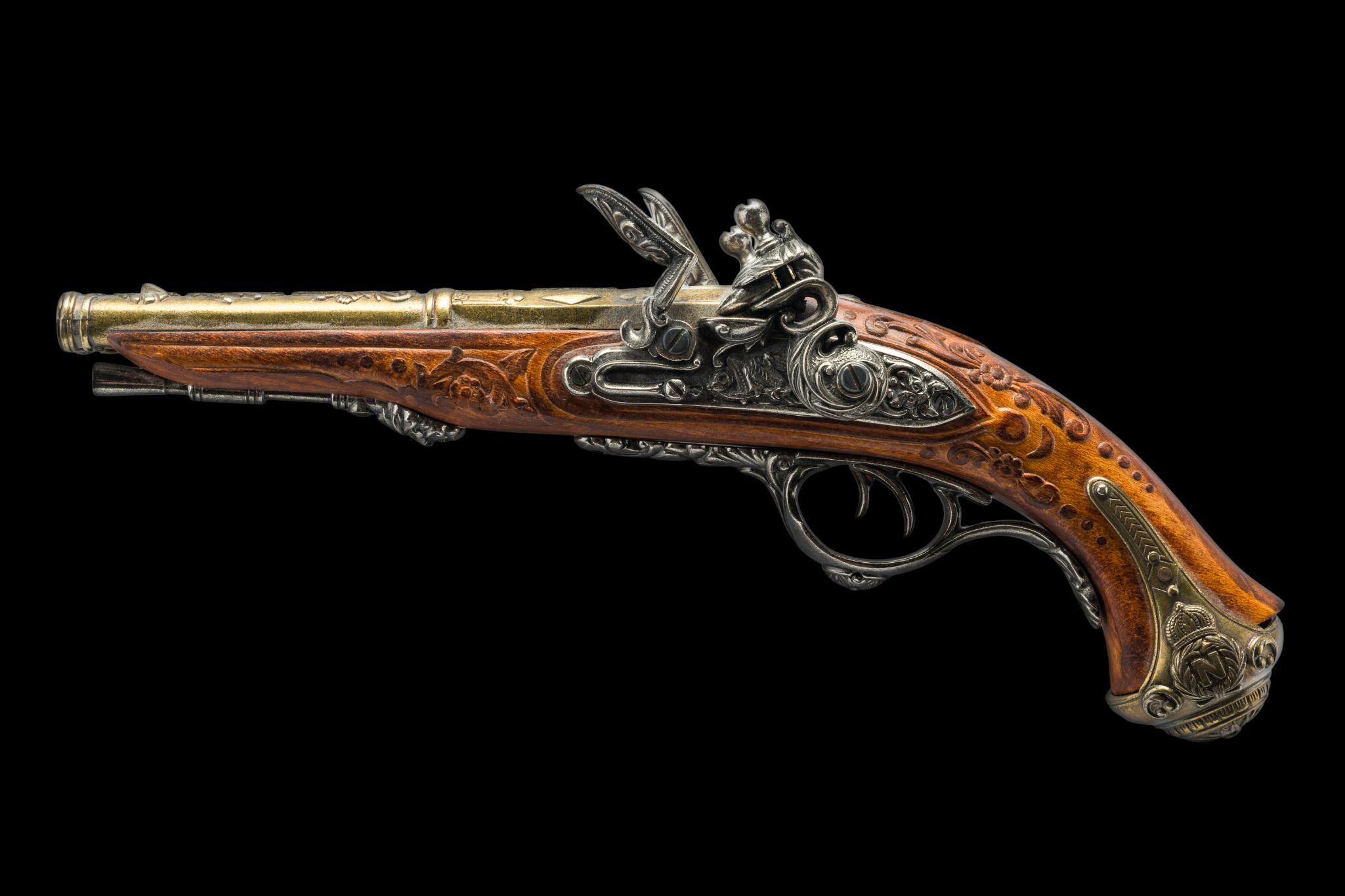 1806 Napoleonic Double-Barrel Flintlock Pistol Replica